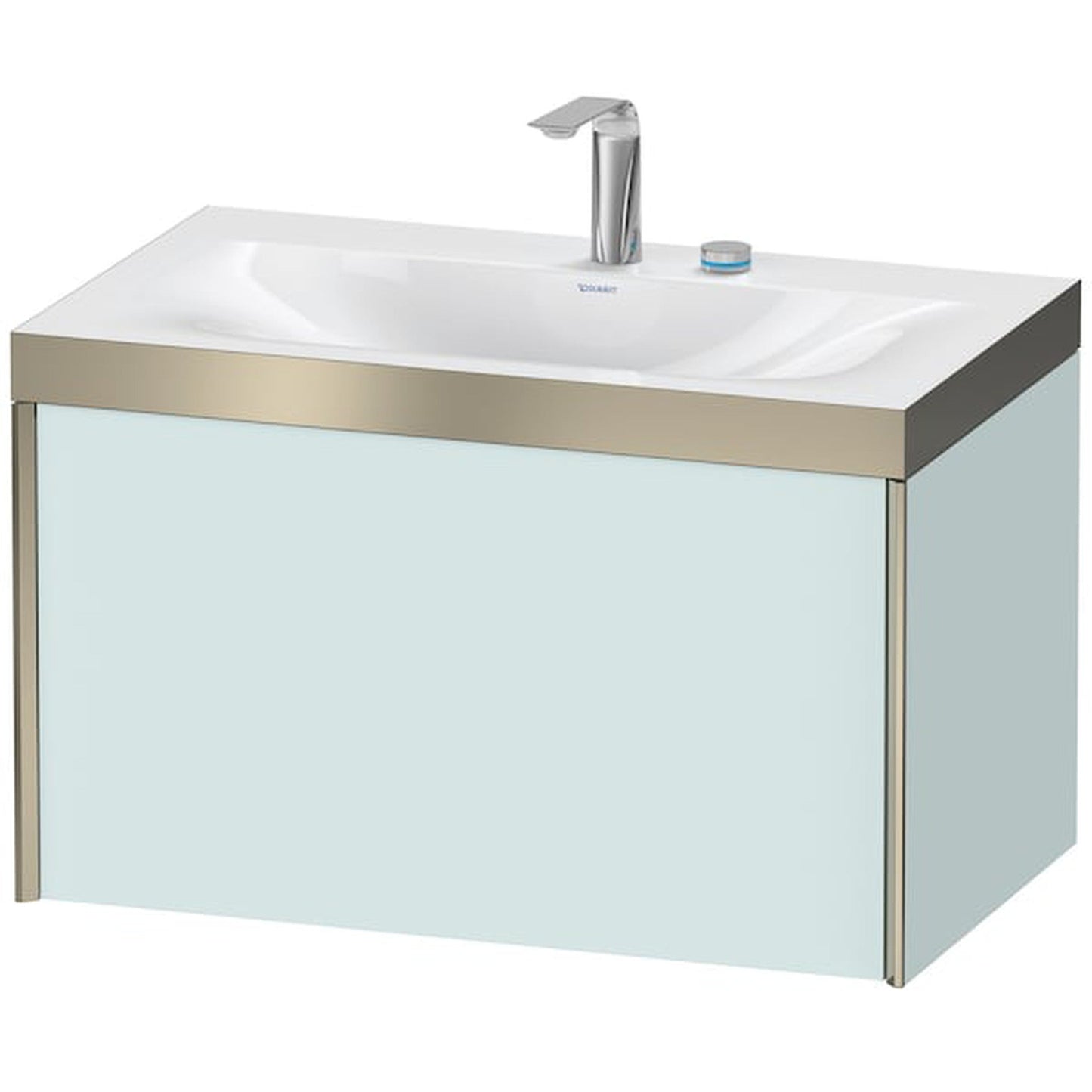 Duravit XViu 31" x 20" x 19" One Drawer C-Bonded Wall-Mount Vanity Kit With Two Tap Holes, Light Blue (XV4610EB109P)