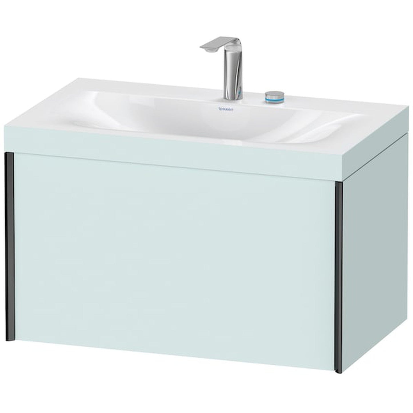 Duravit XViu 31" x 20" x 19" One Drawer C-Bonded Wall-Mount Vanity Kit With Two Tap Holes, Light Blue (XV4610EB209C)