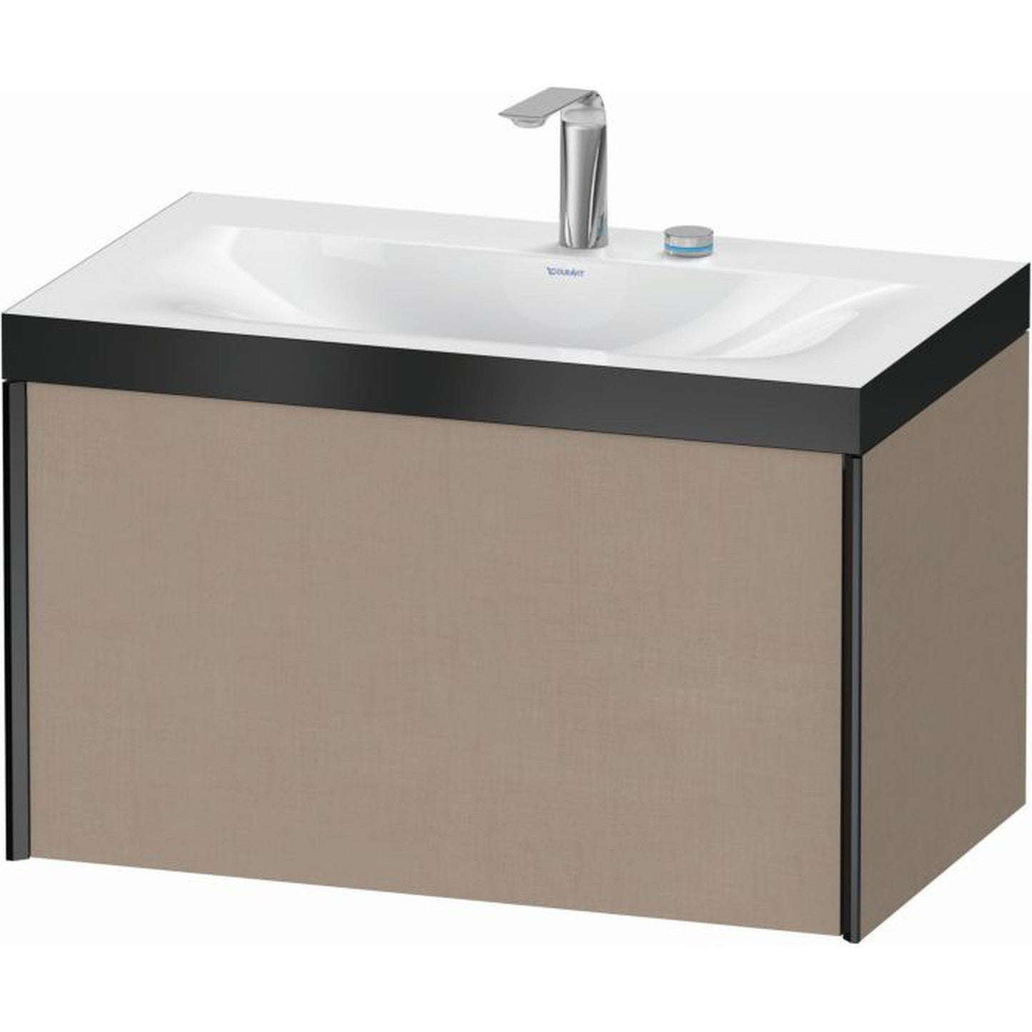 Duravit XViu 31" x 20" x 19" One Drawer C-Bonded Wall-Mount Vanity Kit With Two Tap Holes, Linen (XV4610EB275P)