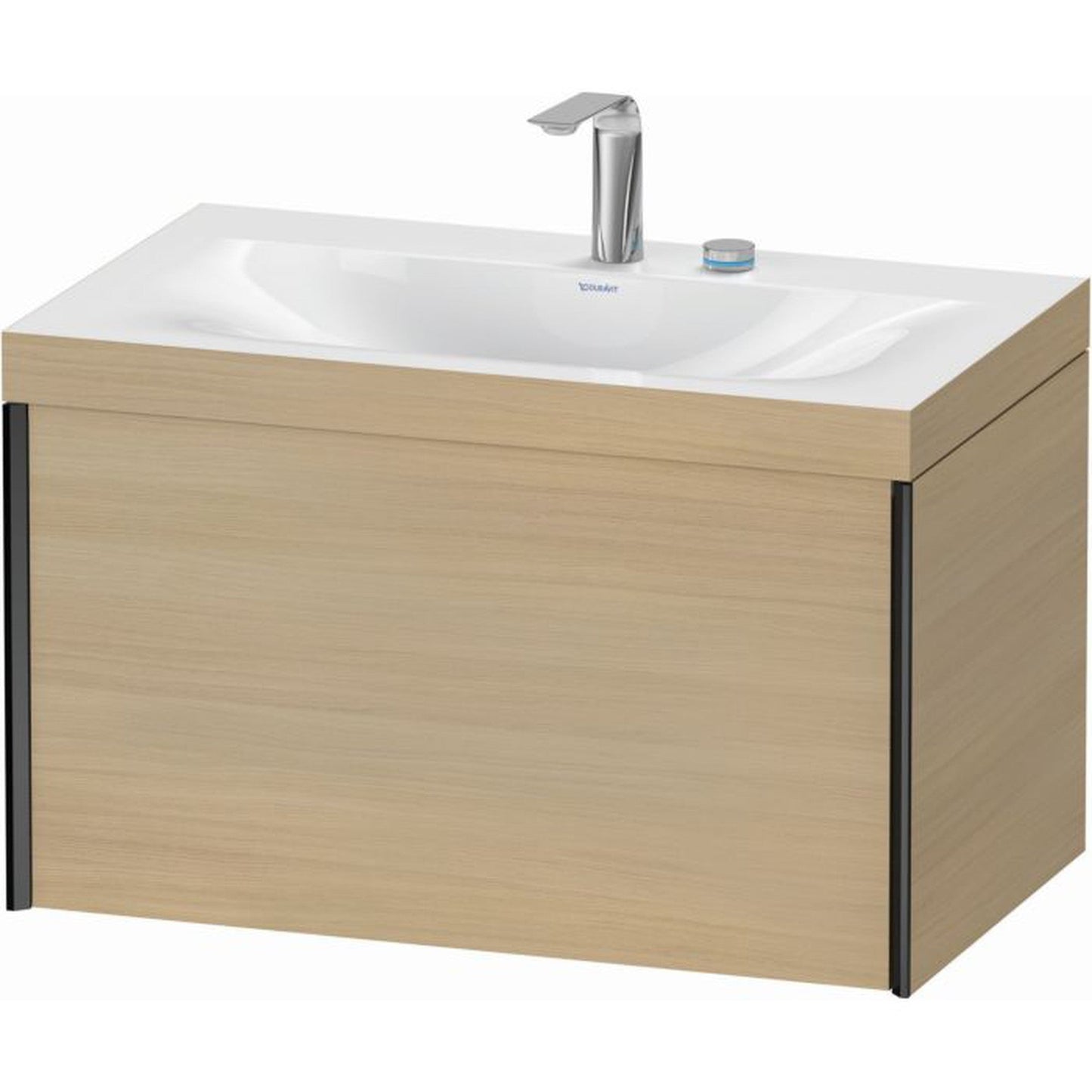Duravit XViu 31" x 20" x 19" One Drawer C-Bonded Wall-Mount Vanity Kit With Two Tap Holes, Mediterranean Oak (XV4610EB271C)