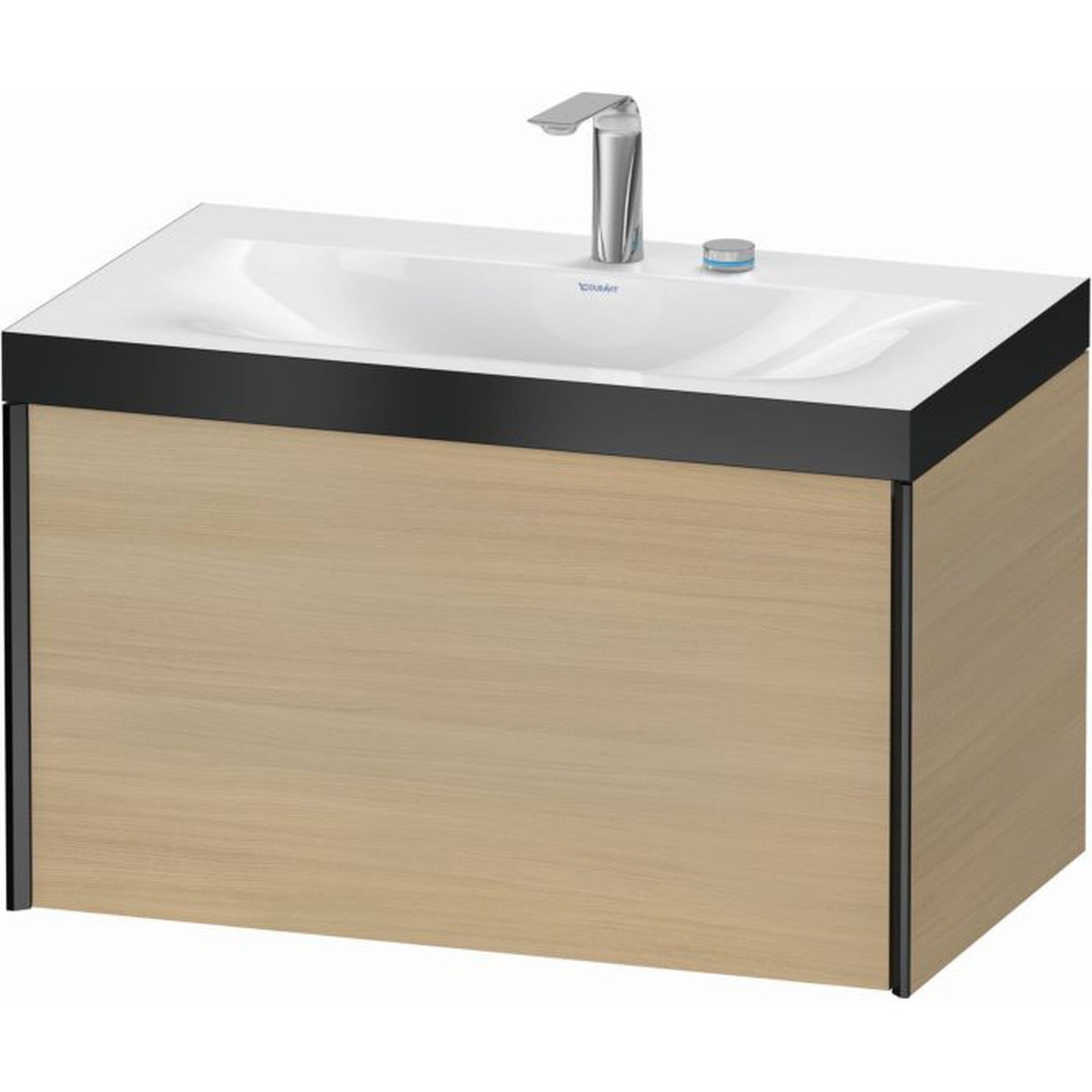 Duravit XViu 31" x 20" x 19" One Drawer C-Bonded Wall-Mount Vanity Kit With Two Tap Holes, Mediterranean Oak (XV4610EB271P)