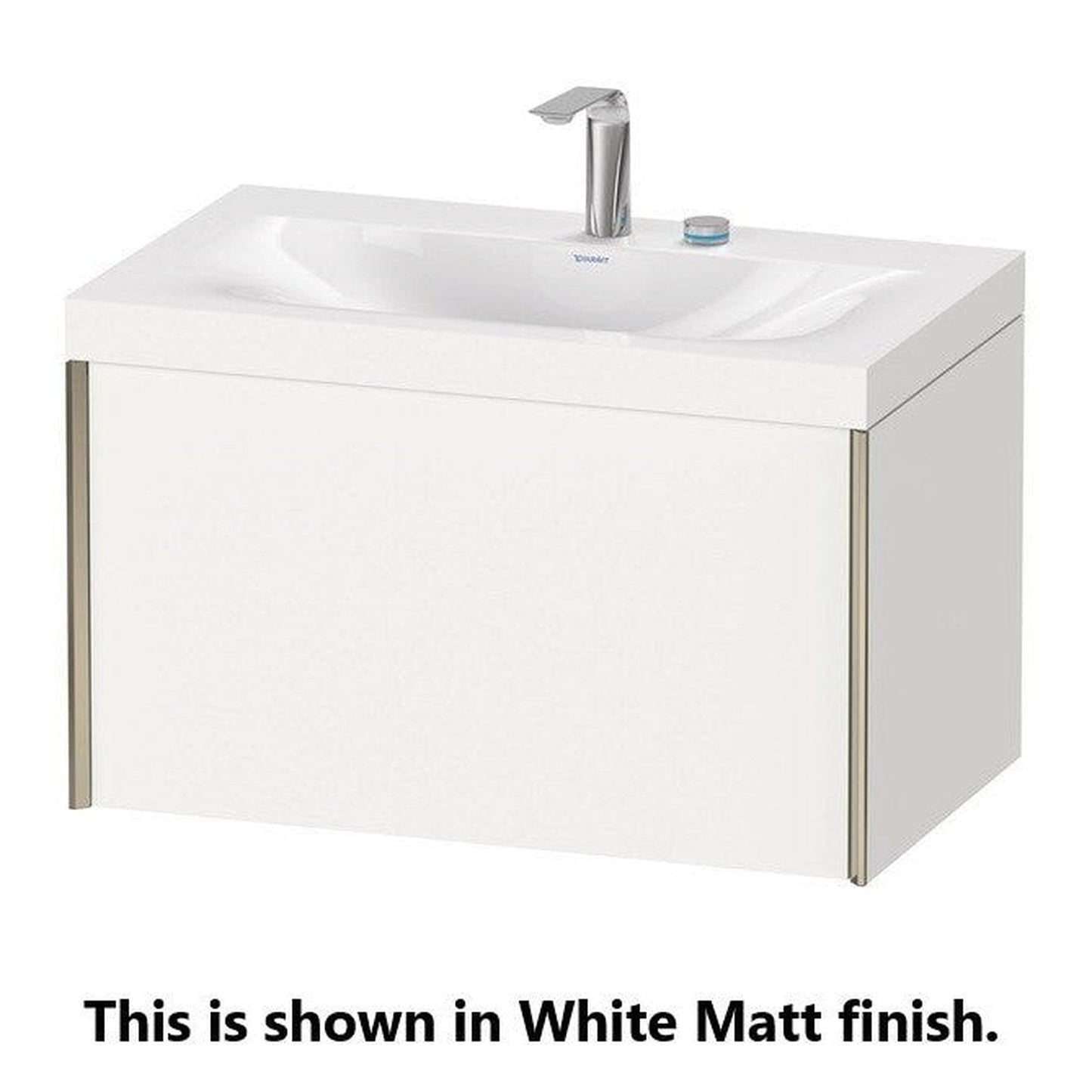 Duravit XViu 31" x 20" x 19" One Drawer C-Bonded Wall-Mount Vanity Kit With Two Tap Holes, Oak Black (XV4610EB116P)