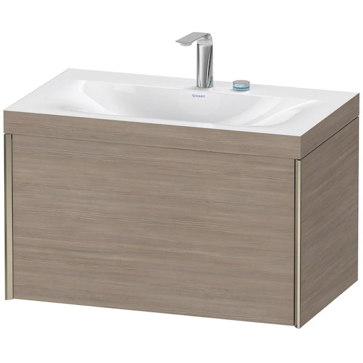 Duravit XViu 31" x 20" x 19" One Drawer C-Bonded Wall-Mount Vanity Kit With Two Tap Holes, Silver Pine (XV4610EB131C)