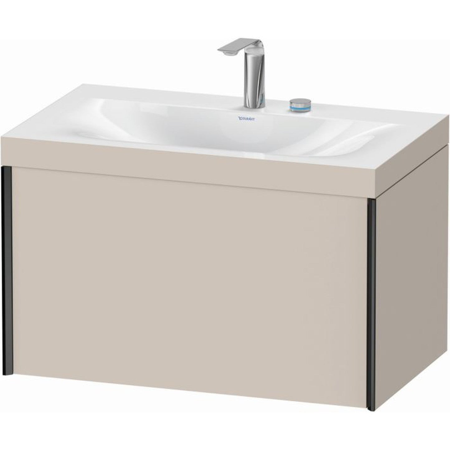 Duravit XViu 31" x 20" x 19" One Drawer C-Bonded Wall-Mount Vanity Kit With Two Tap Holes, Taupe (XV4610EB291C)