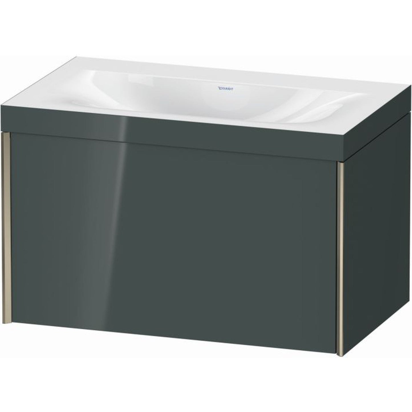 Duravit XViu 31" x 20" x 19" One Drawer C-Bonded Wall-Mount Vanity Kit Without Tap Hole, Dolomite Gray (XV4610NB138C)