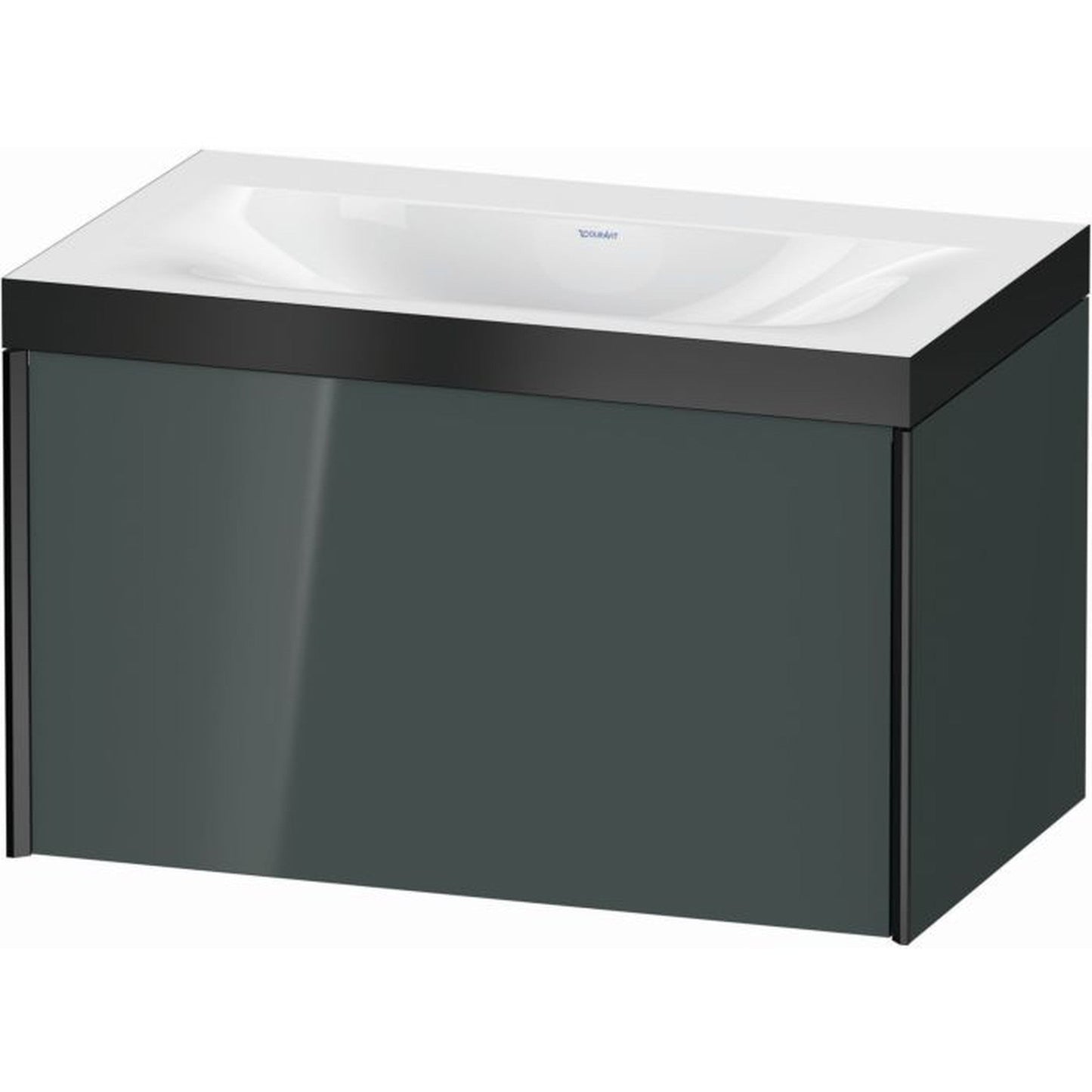 Duravit XViu 31" x 20" x 19" One Drawer C-Bonded Wall-Mount Vanity Kit Without Tap Hole, Dolomite Gray (XV4610NB238P)