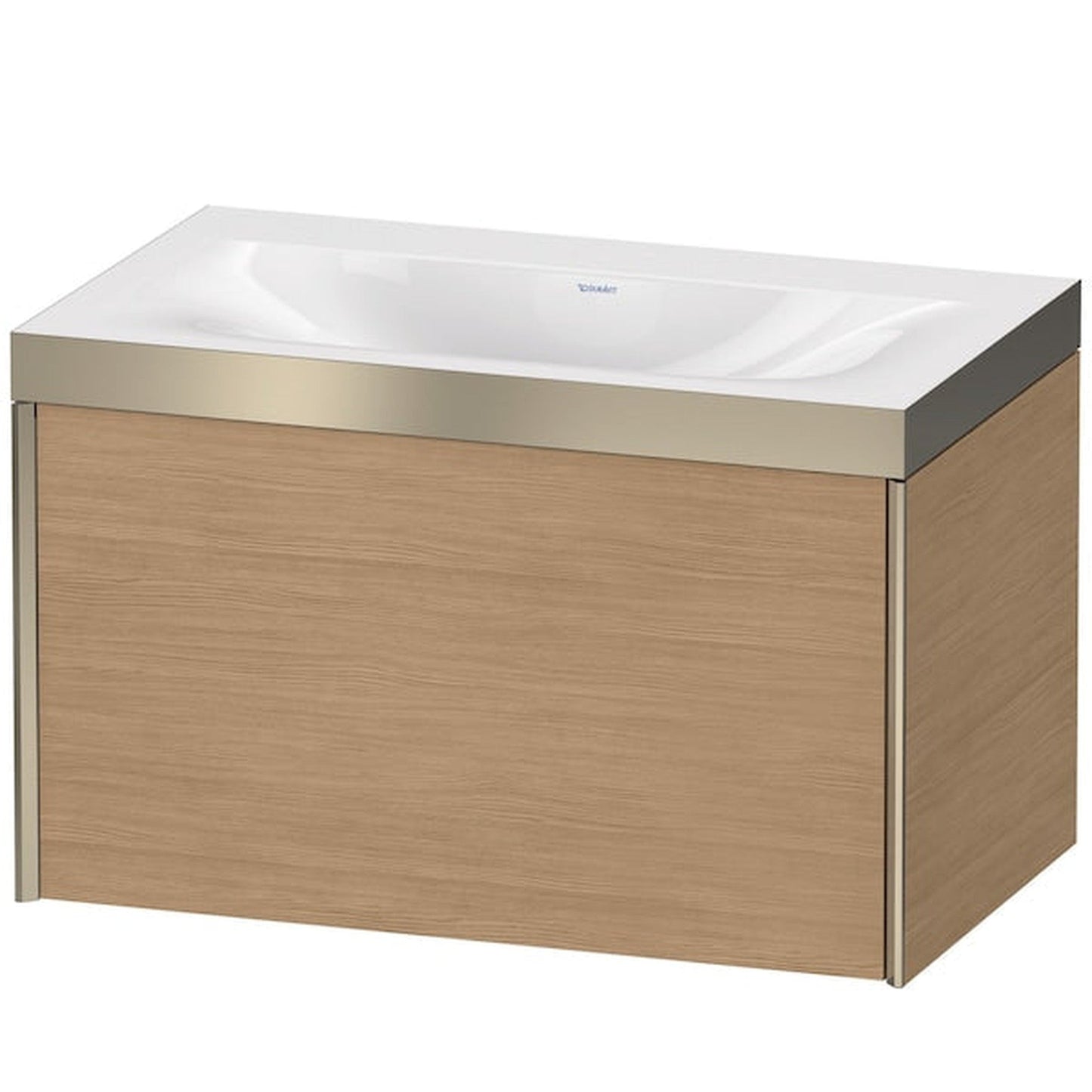 Duravit XViu 31" x 20" x 19" One Drawer C-Bonded Wall-Mount Vanity Kit Without Tap Hole, European Oak (XV4610NB152P)