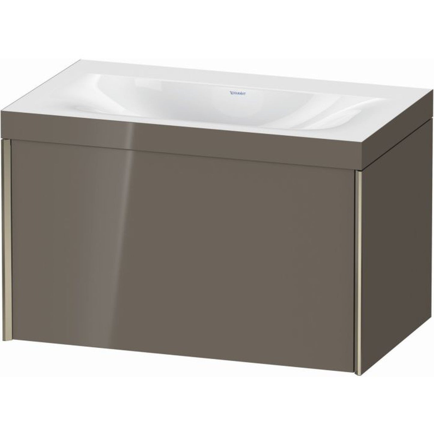 Duravit XViu 31" x 20" x 19" One Drawer C-Bonded Wall-Mount Vanity Kit Without Tap Hole, Flannel Gray (XV4610NB189C)