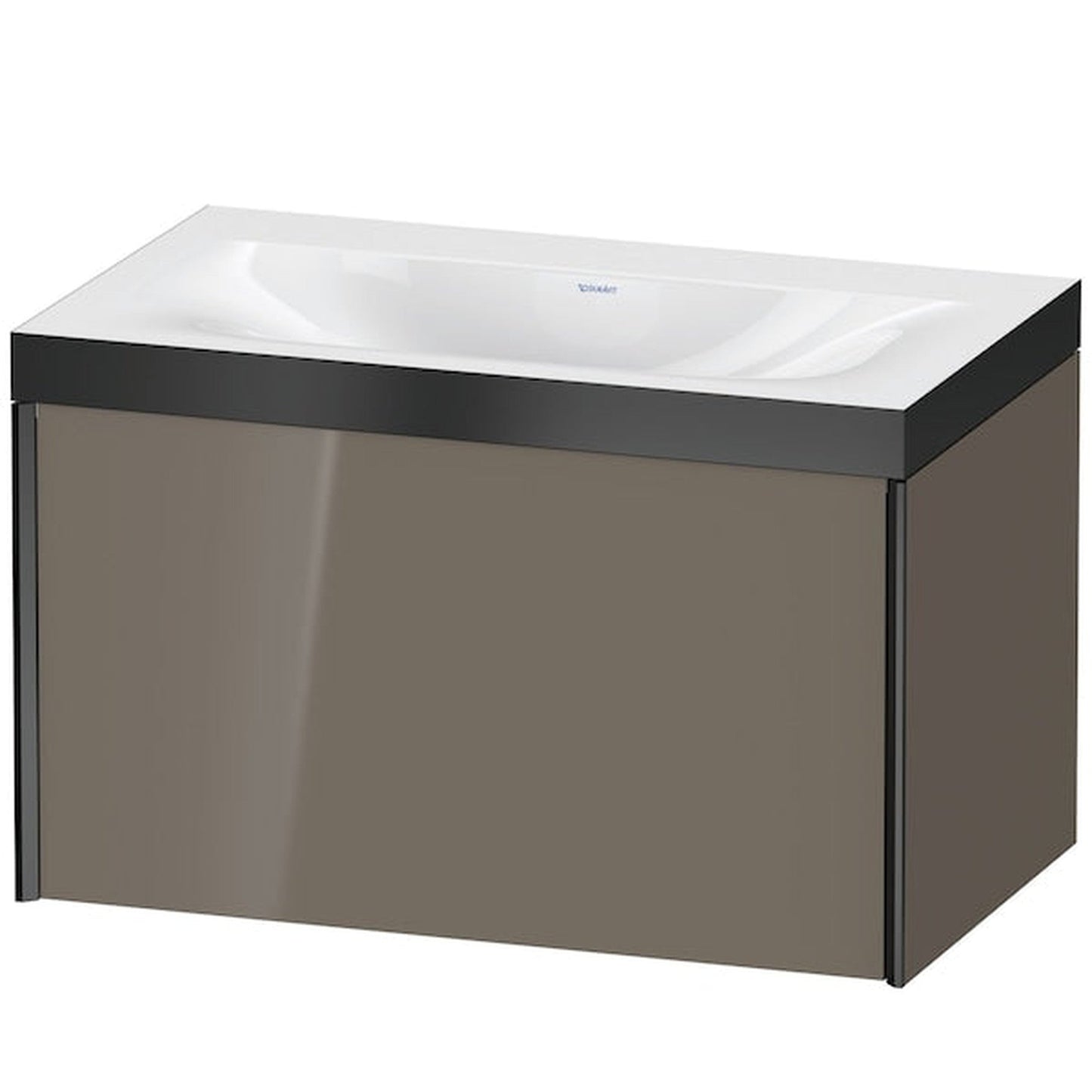 Duravit XViu 31" x 20" x 19" One Drawer C-Bonded Wall-Mount Vanity Kit Without Tap Hole, Flannel Gray (XV4610NB289P)