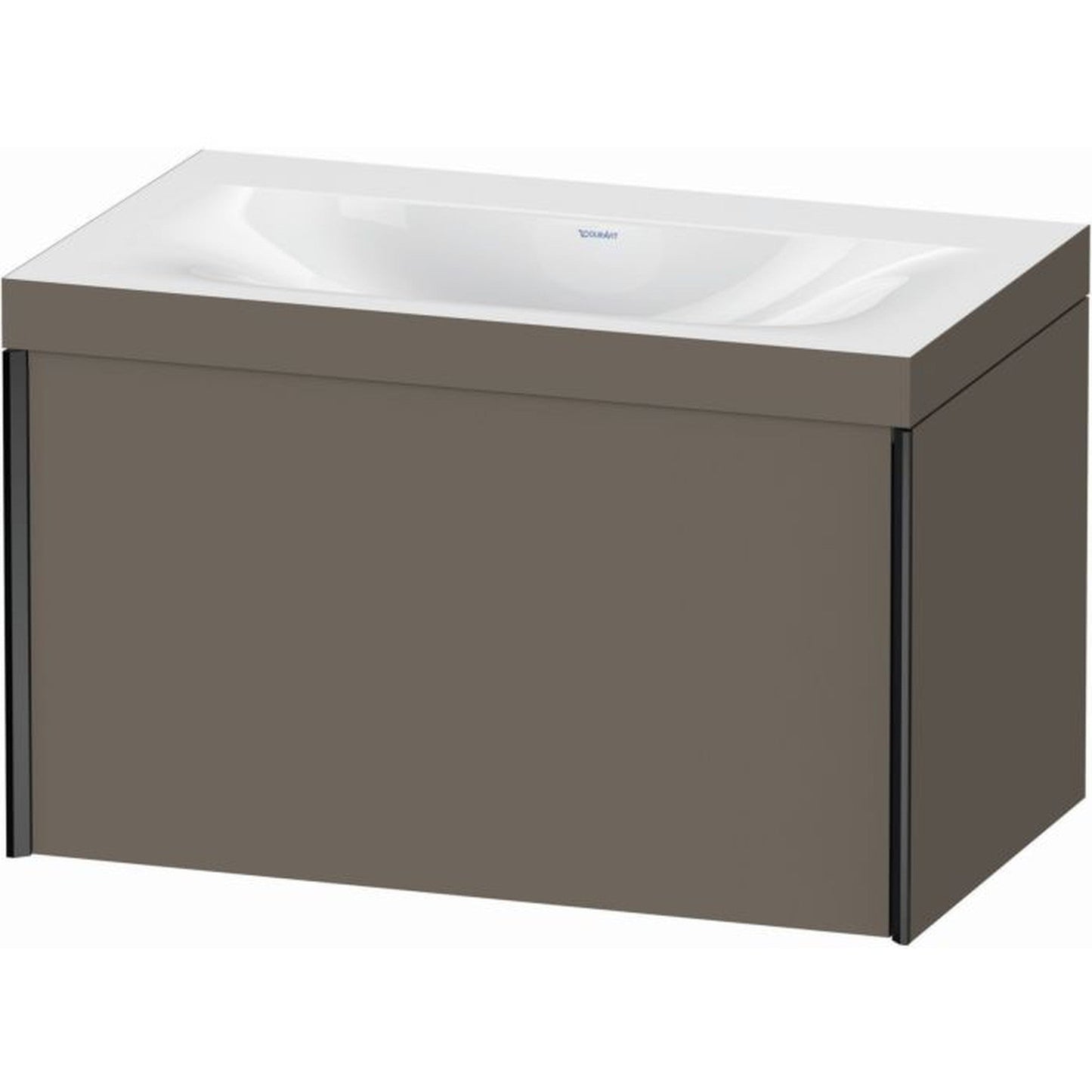 Duravit XViu 31" x 20" x 19" One Drawer C-Bonded Wall-Mount Vanity Kit Without Tap Hole, Flannel Gray (XV4610NB290C)