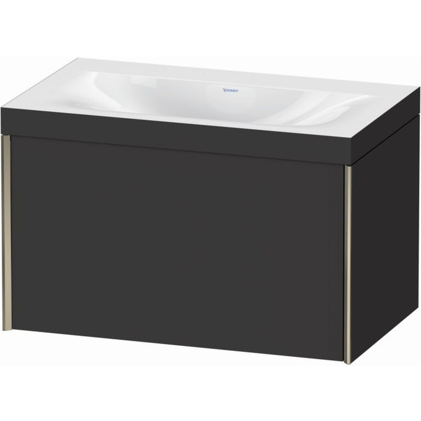 Duravit XViu 31" x 20" x 19" One Drawer C-Bonded Wall-Mount Vanity Kit Without Tap Hole, Graphite (XV4610NB180C)