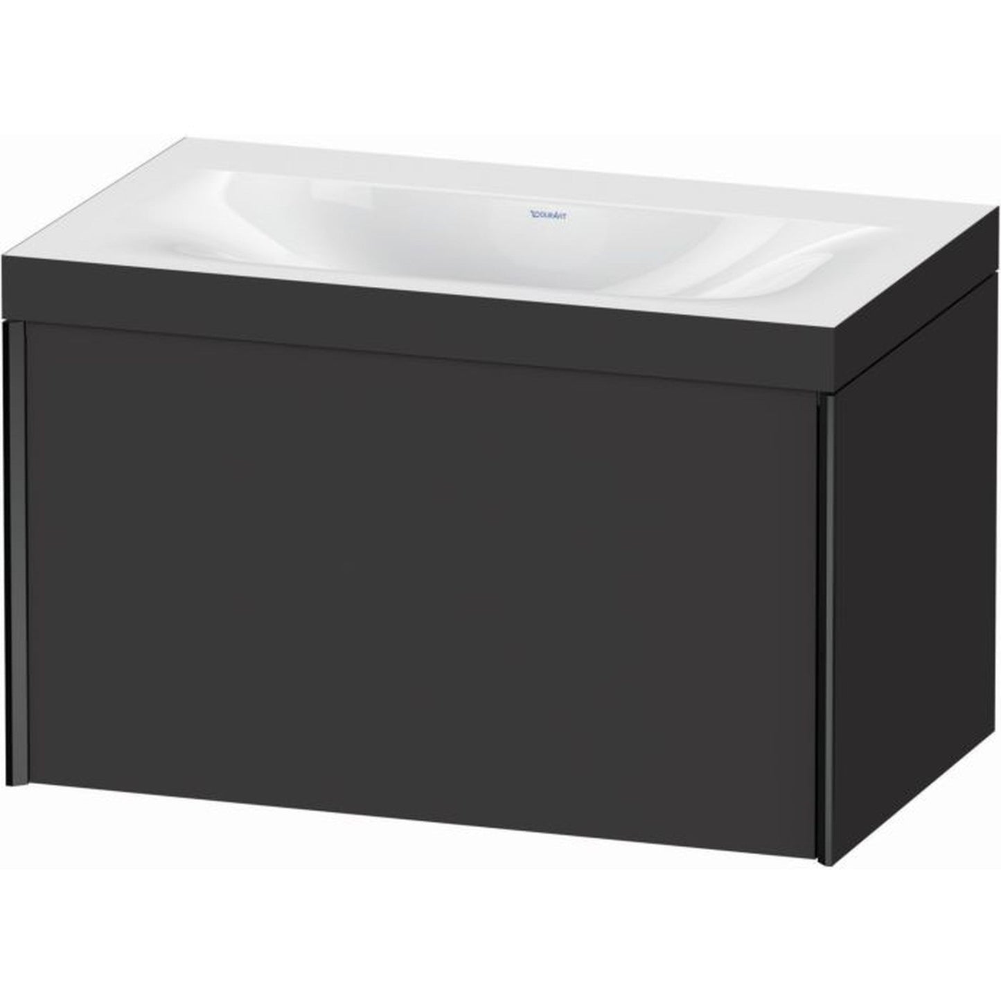 Duravit XViu 31" x 20" x 19" One Drawer C-Bonded Wall-Mount Vanity Kit Without Tap Hole, Graphite (XV4610NB280C)