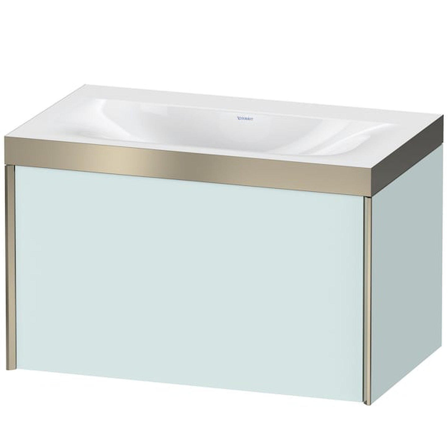 Duravit XViu 31" x 20" x 19" One Drawer C-Bonded Wall-Mount Vanity Kit Without Tap Hole, Light Blue (XV4610NB109P)