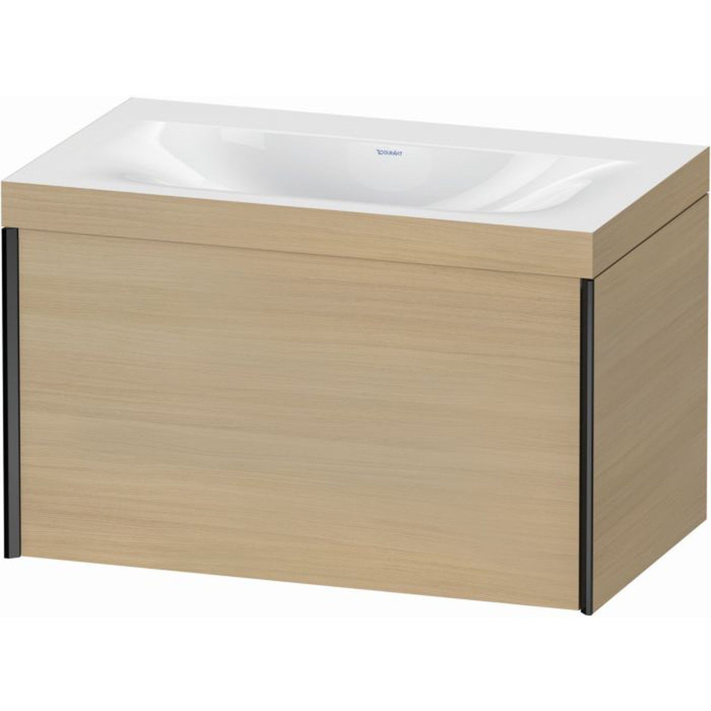 Duravit XViu 31" x 20" x 19" One Drawer C-Bonded Wall-Mount Vanity Kit Without Tap Hole, Mediterranean Oak (XV4610NB271C)
