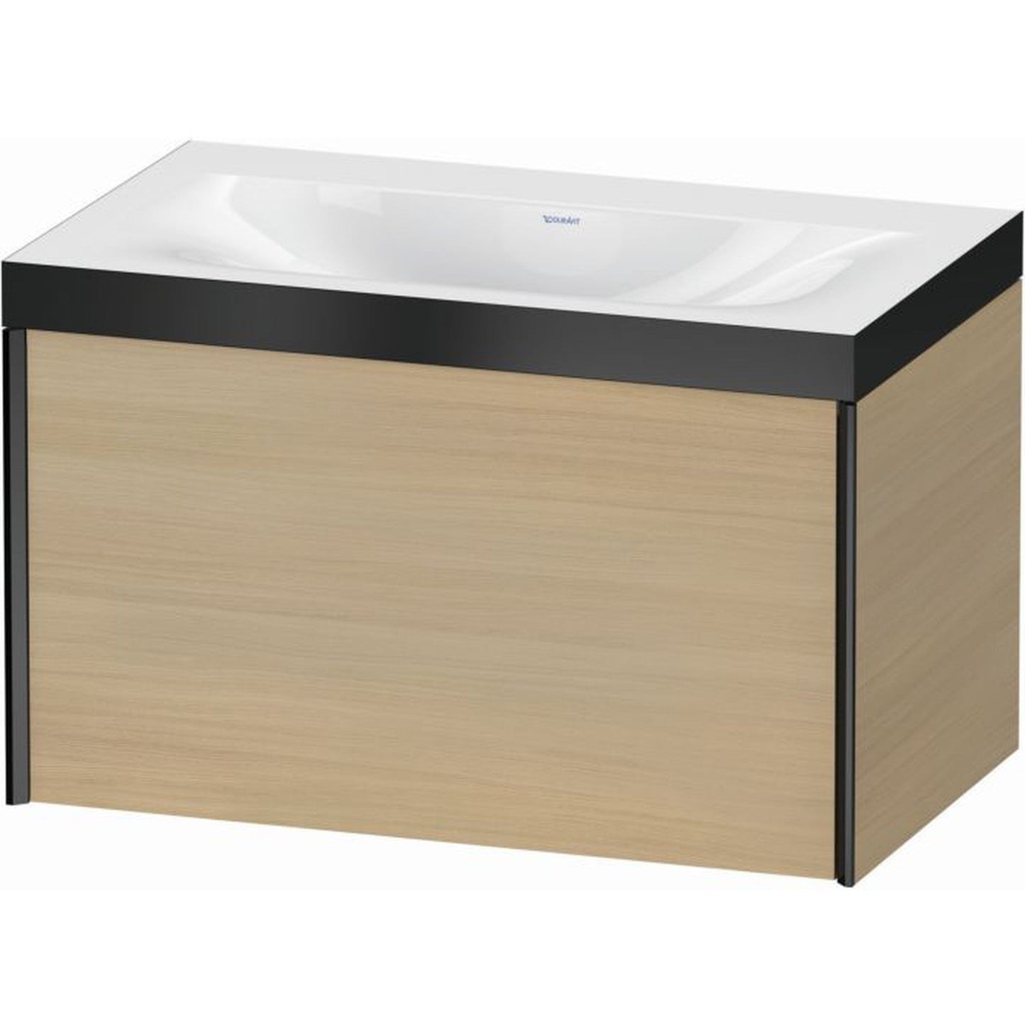 Duravit XViu 31" x 20" x 19" One Drawer C-Bonded Wall-Mount Vanity Kit Without Tap Hole, Mediterranean Oak (XV4610NB271P)