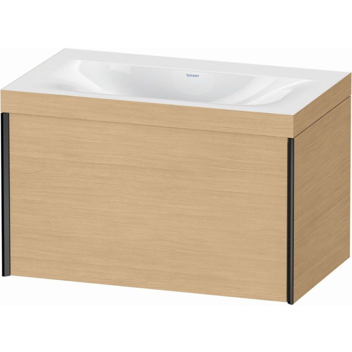 Duravit XViu 31" x 20" x 19" One Drawer C-Bonded Wall-Mount Vanity Kit Without Tap Hole, Natural Oak (XV4610NB230C)