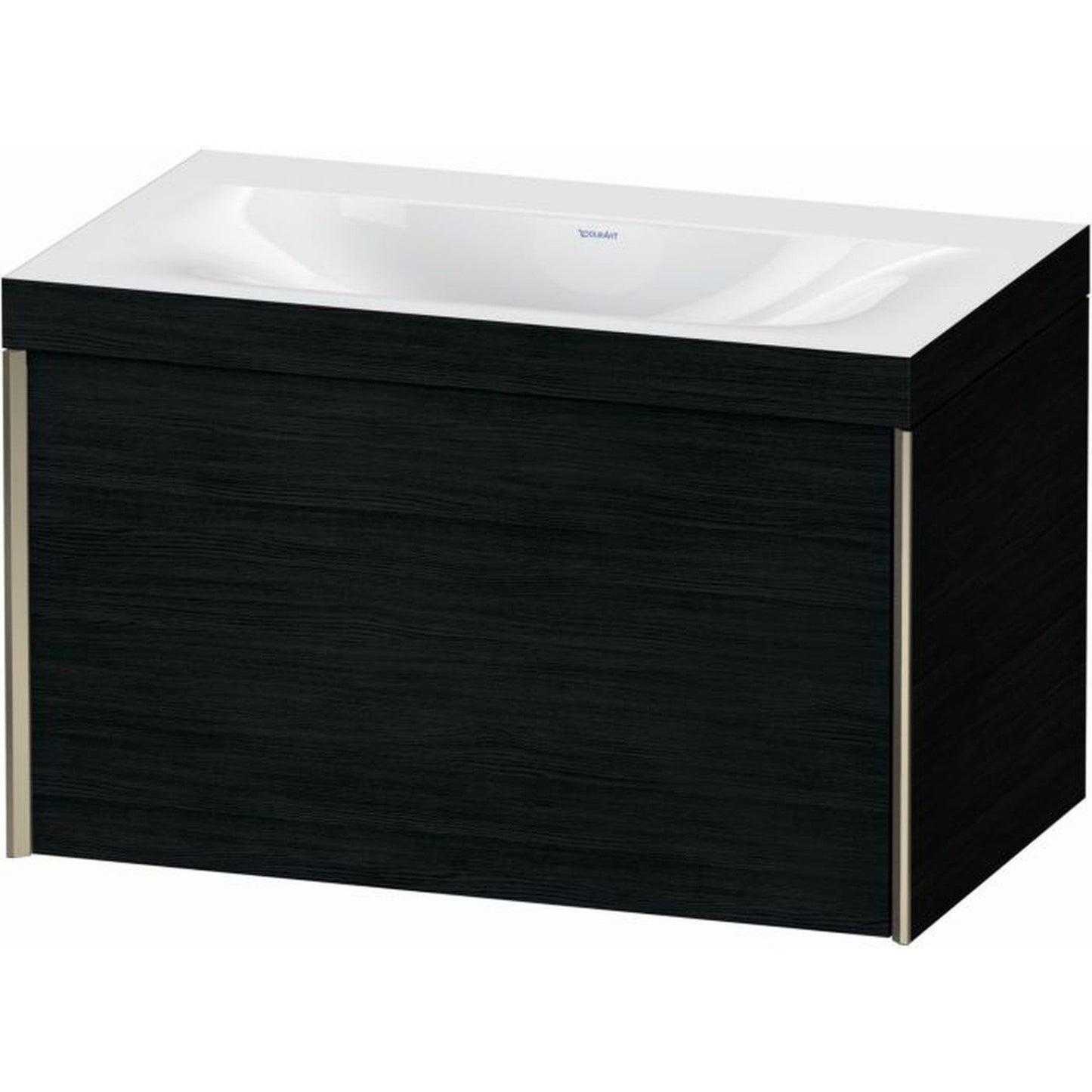 Duravit XViu 31" x 20" x 19" One Drawer C-Bonded Wall-Mount Vanity Kit Without Tap Hole, Oak Black (XV4610NB116C)