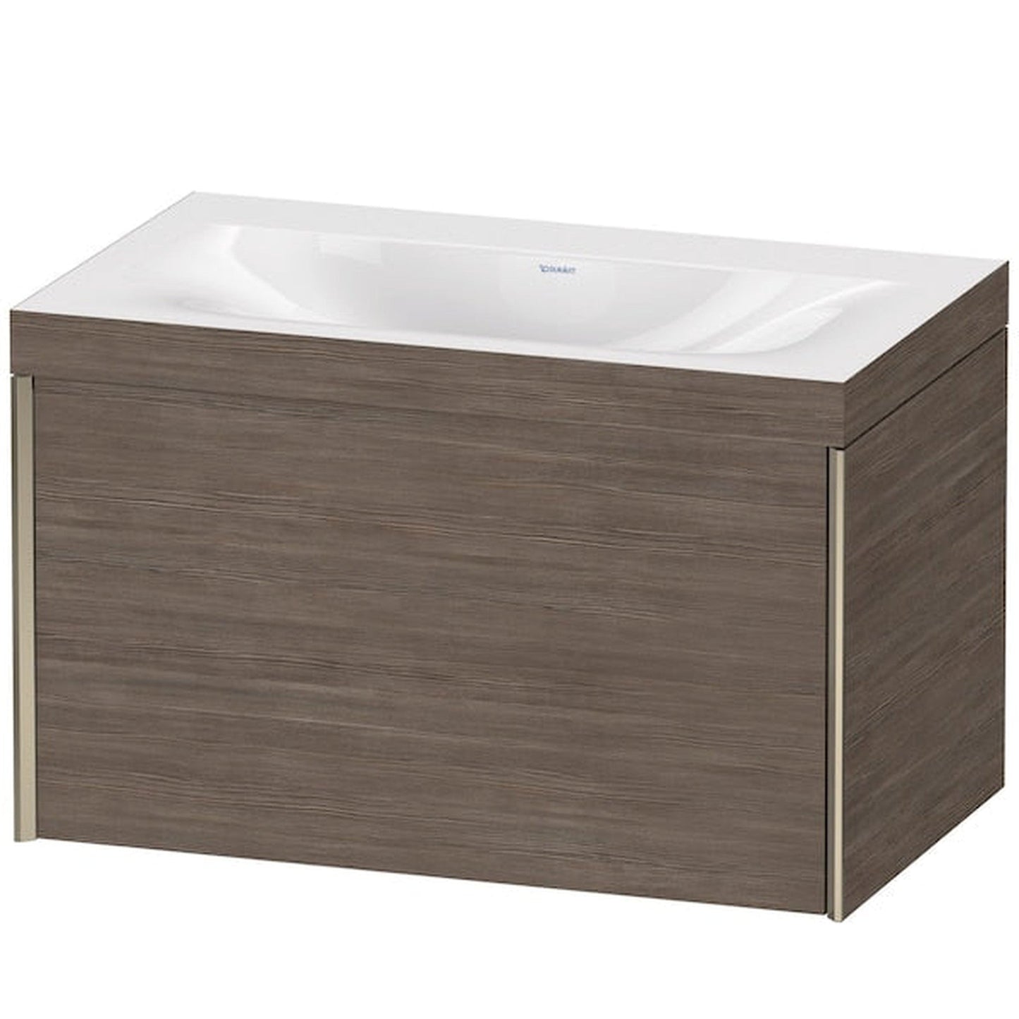 Duravit XViu 31" x 20" x 19" One Drawer C-Bonded Wall-Mount Vanity Kit Without Tap Hole, Pine Terra (XV4610NB151C)