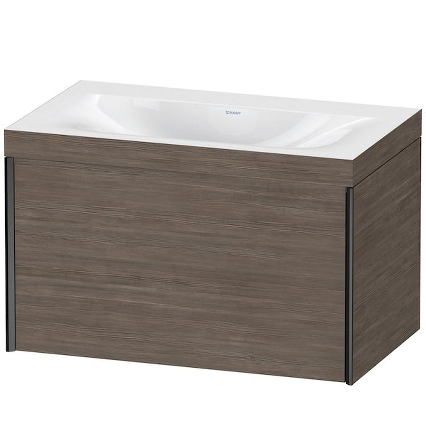 Duravit XViu 31" x 20" x 19" One Drawer C-Bonded Wall-Mount Vanity Kit Without Tap Hole, Pine Terra (XV4610NB251C)