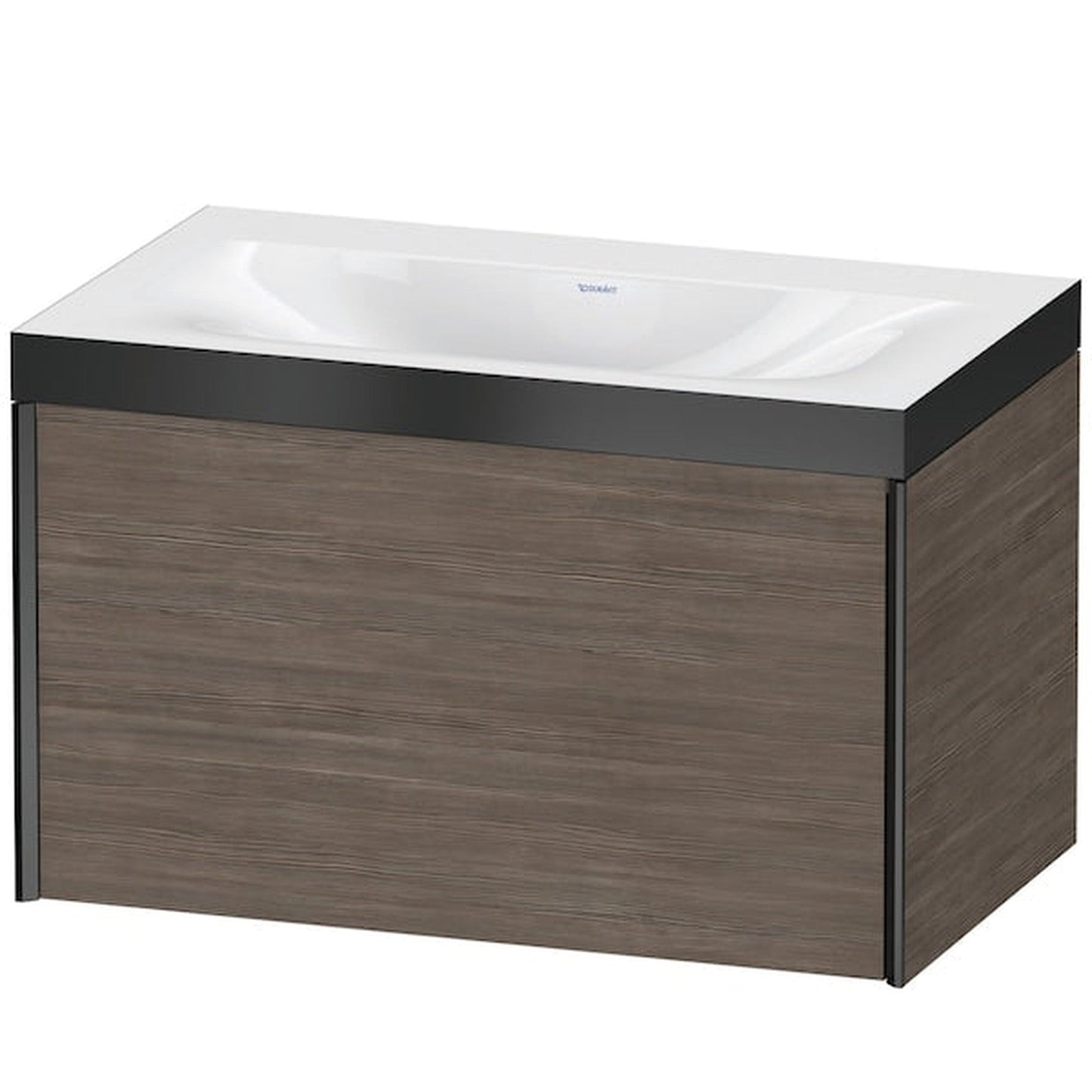 Duravit XViu 31" x 20" x 19" One Drawer C-Bonded Wall-Mount Vanity Kit Without Tap Hole, Pine Terra (XV4610NB251P)