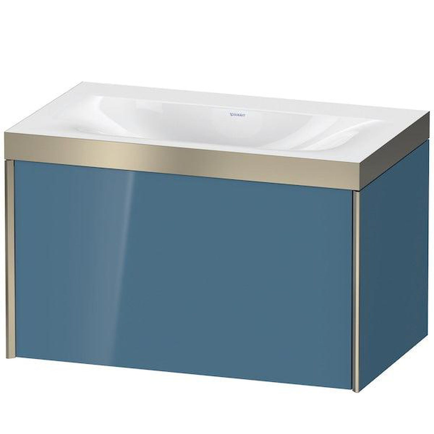 Duravit XViu 31" x 20" x 19" One Drawer C-Bonded Wall-Mount Vanity Kit Without Tap Hole, Stone Blue (XV4610NB147P)