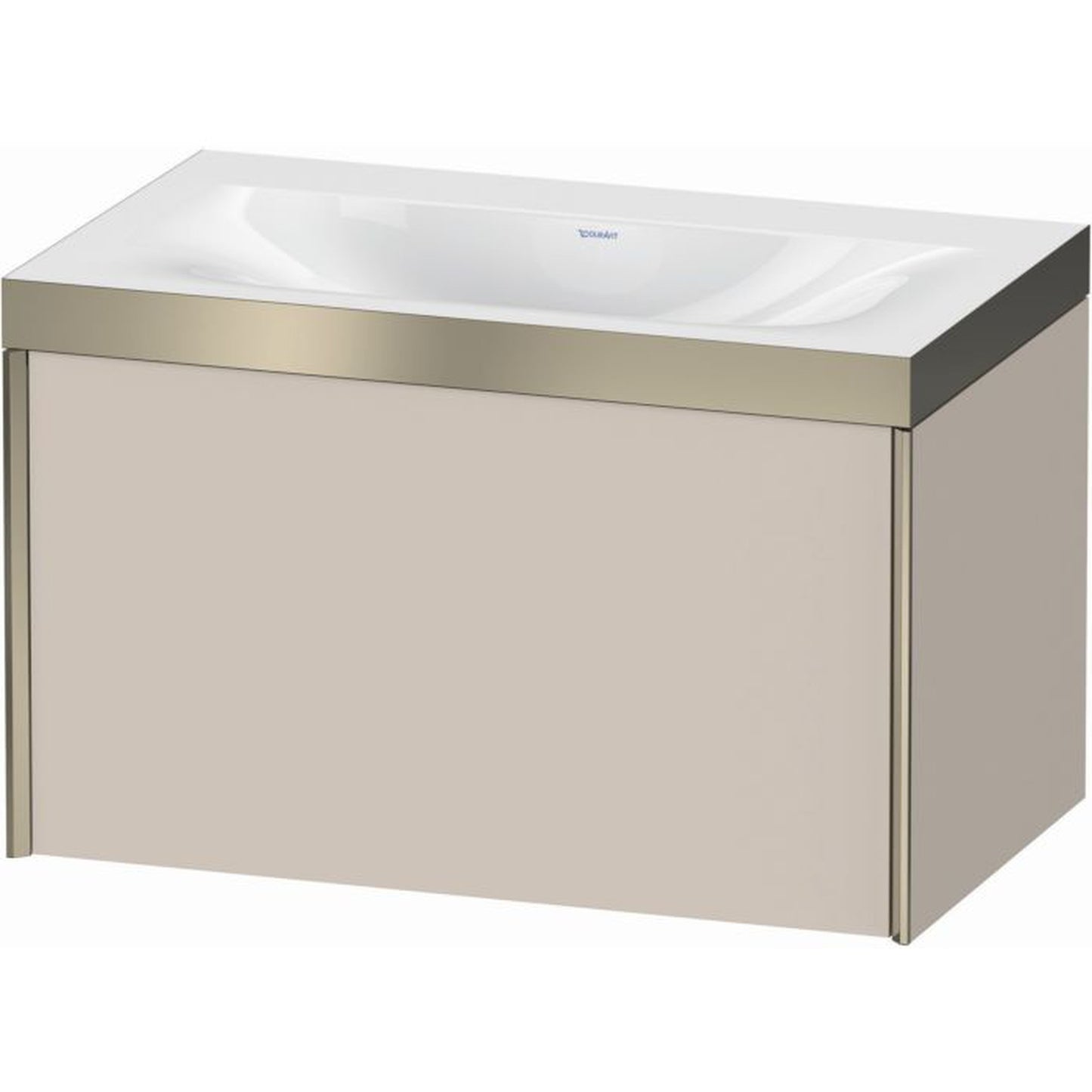 Duravit XViu 31" x 20" x 19" One Drawer C-Bonded Wall-Mount Vanity Kit Without Tap Hole, Taupe (XV4610NB191P)
