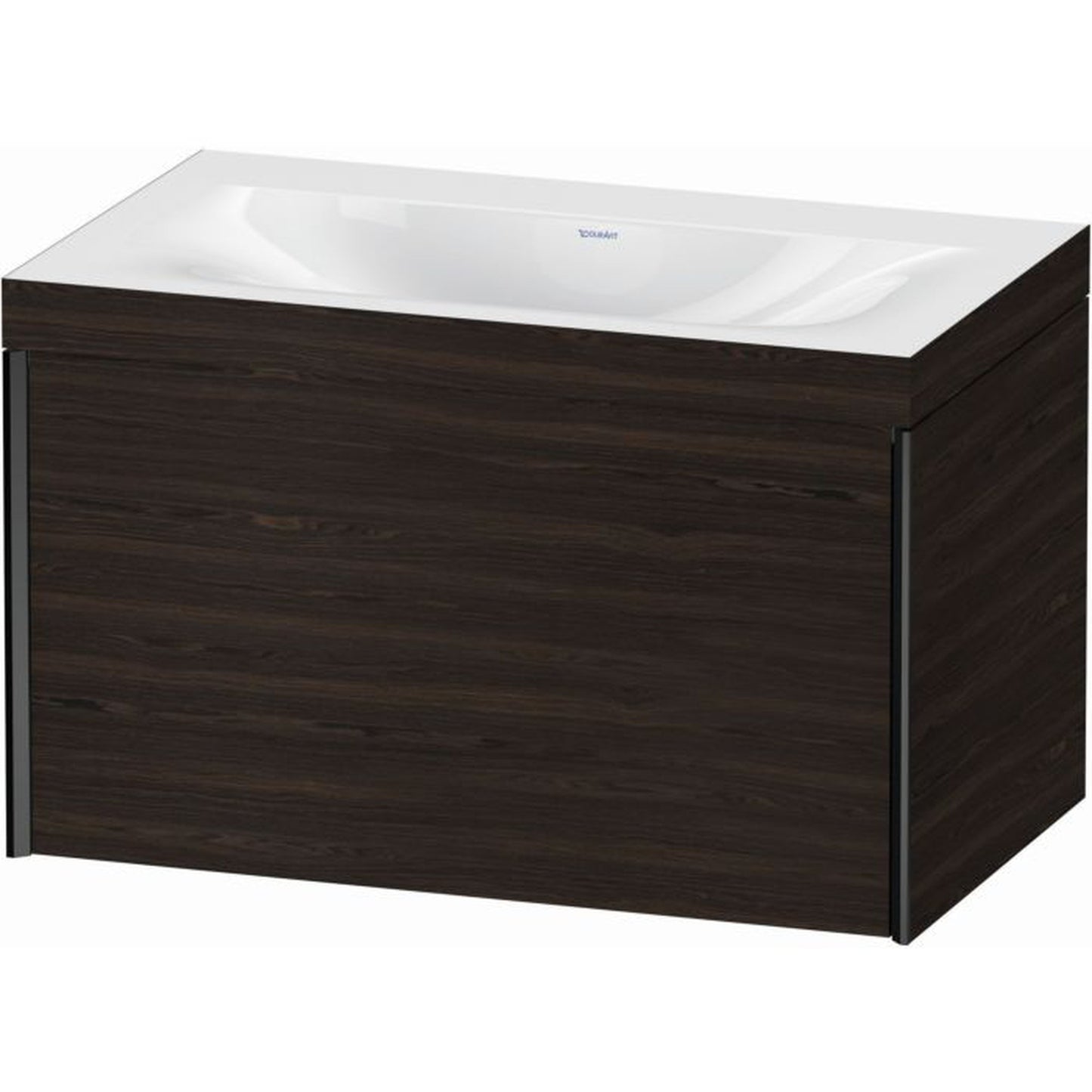 Duravit XViu 31" x 20" x 19" One Drawer C-Bonded Wall-Mount Vanity Kit Without Tap Hole, Walnut Brushed (XV4610NB269C)