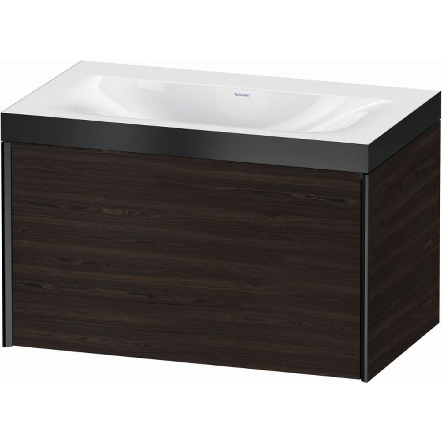 Duravit XViu 31" x 20" x 19" One Drawer C-Bonded Wall-Mount Vanity Kit Without Tap Hole, Walnut Brushed (XV4610NB269P)