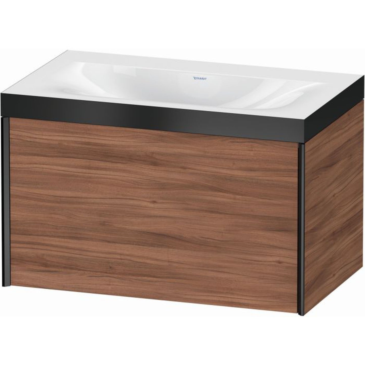 Duravit XViu 31" x 20" x 19" One Drawer C-Bonded Wall-Mount Vanity Kit Without Tap Hole, Walnut (XV4610NB279P)