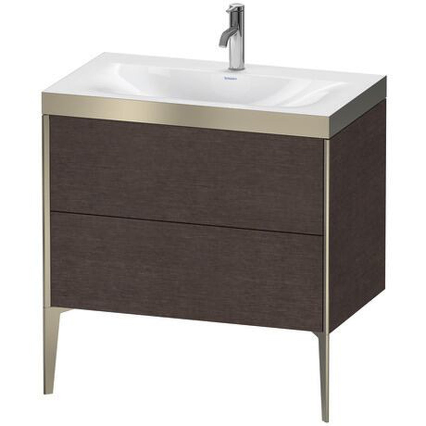 Duravit XViu 31" x 31" x 19" Two Drawer C-Bonded Floorstanding Vanity Kit With One Tap Hole, Dark Brushed Oak (XV4710OB172P)