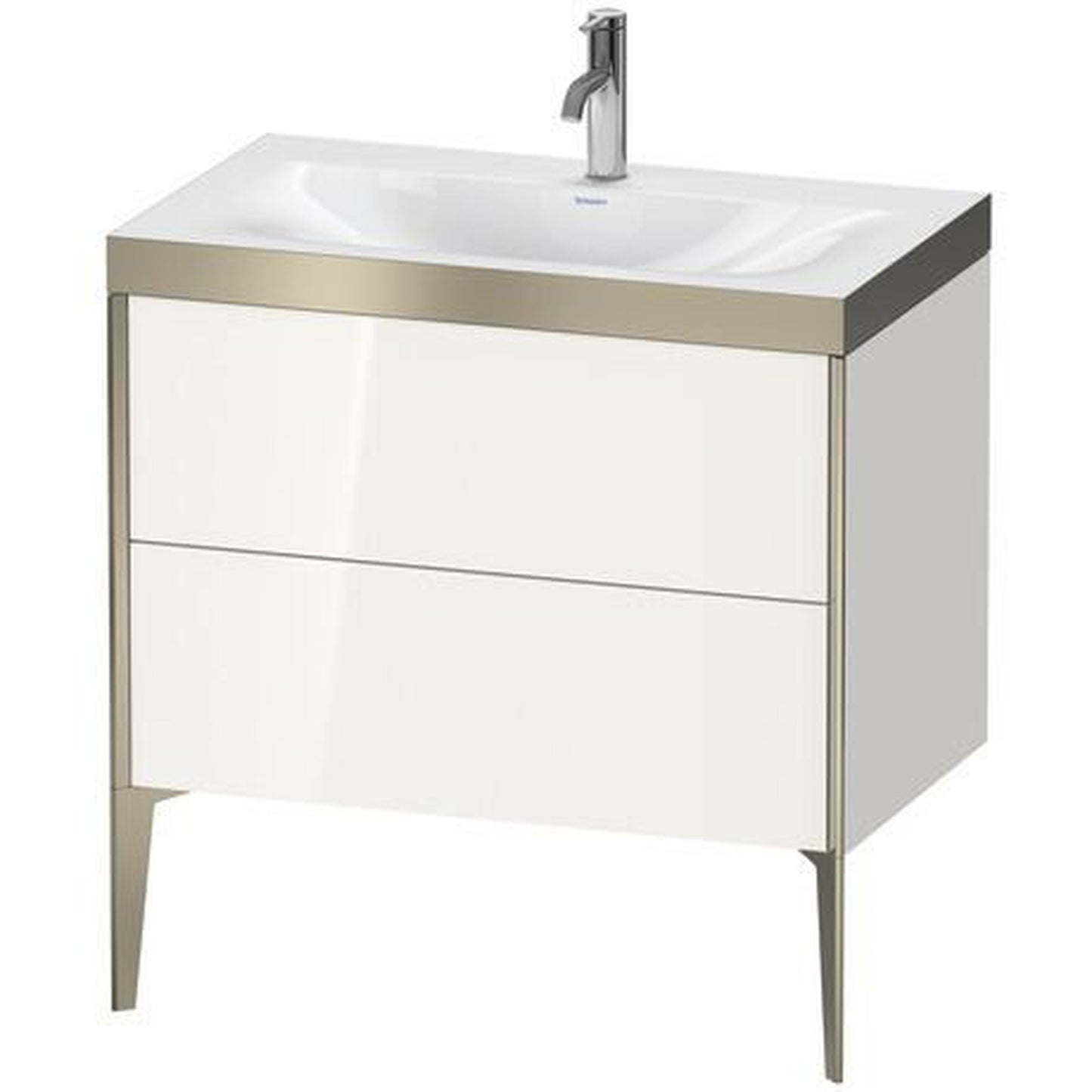 Duravit XViu 31" x 31" x 19" Two Drawer C-Bonded Floorstanding Vanity Kit With One Tap Hole, White (XV4710OB122P)