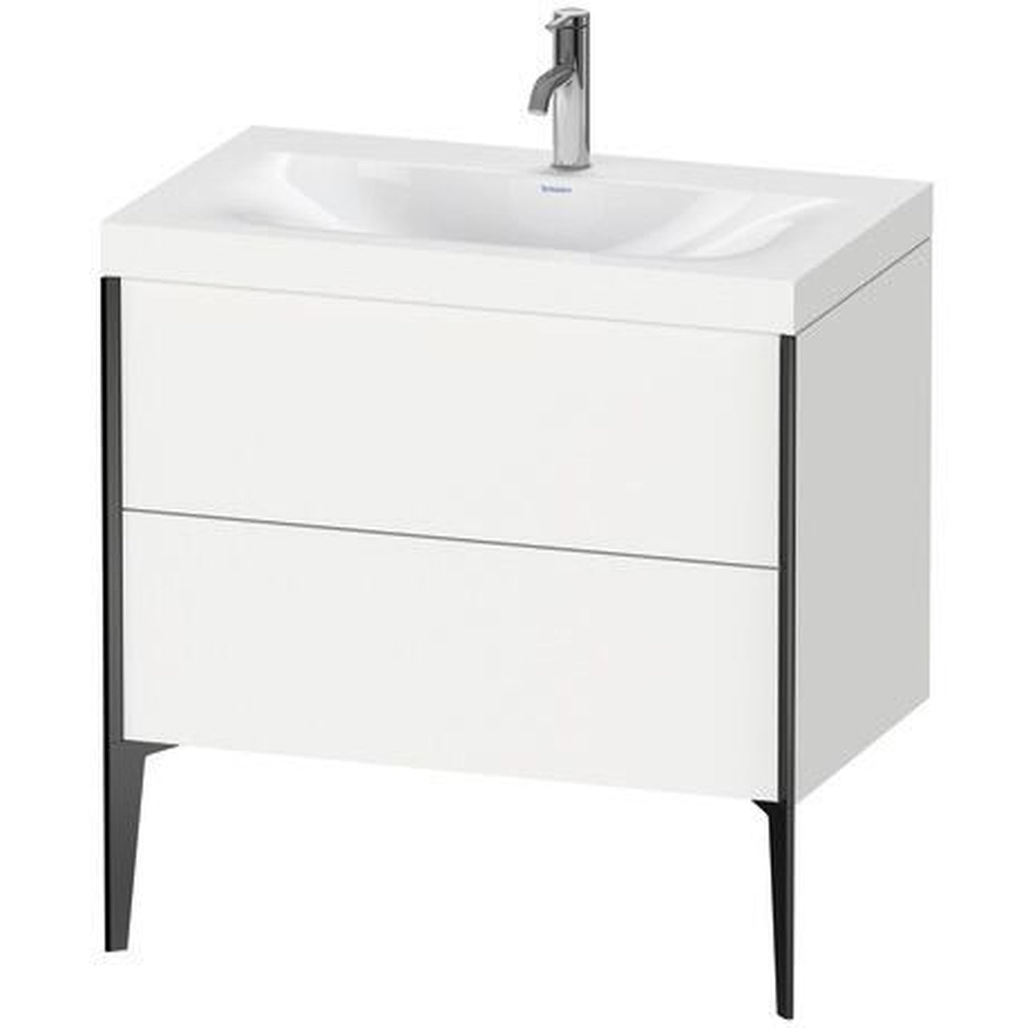 Duravit XViu 31" x 31" x 19" Two Drawer C-Bonded Floorstanding Vanity Kit With One Tap Hole, White (XV4710OB218C)