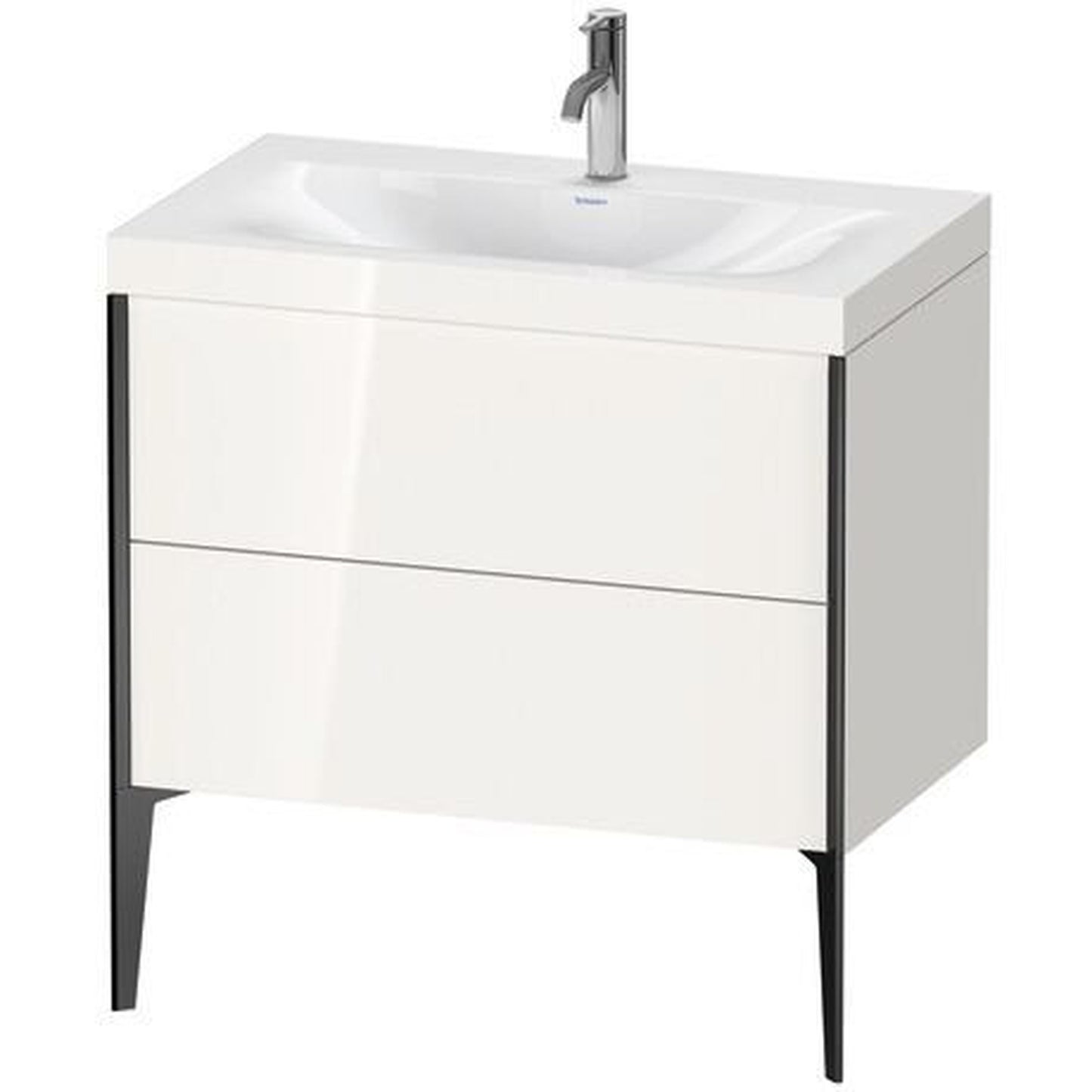 Duravit XViu 31" x 31" x 19" Two Drawer C-Bonded Floorstanding Vanity Kit With One Tap Hole, White (XV4710OB222C)