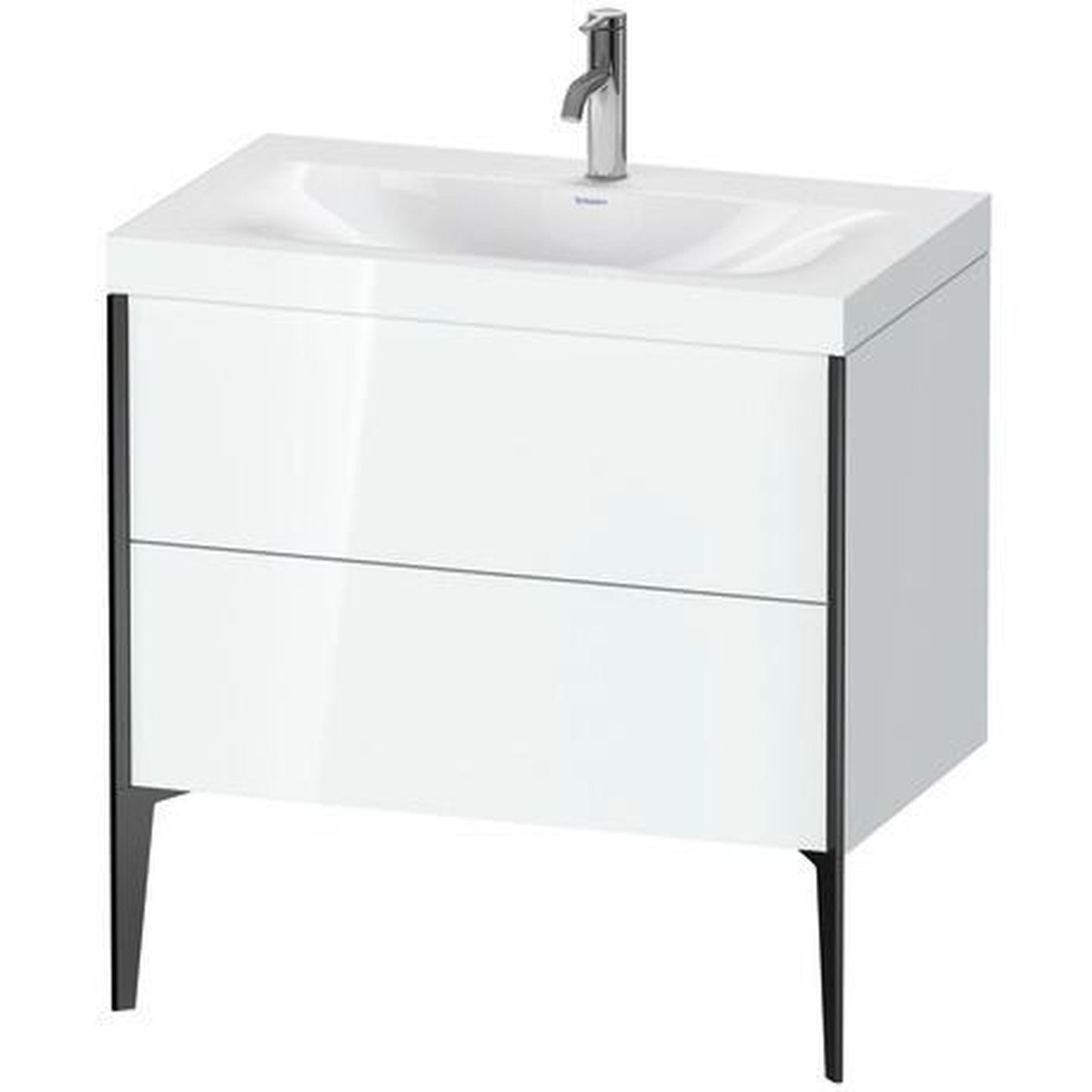 Duravit XViu 31" x 31" x 19" Two Drawer C-Bonded Floorstanding Vanity Kit With One Tap Hole, White (XV4710OB285C)