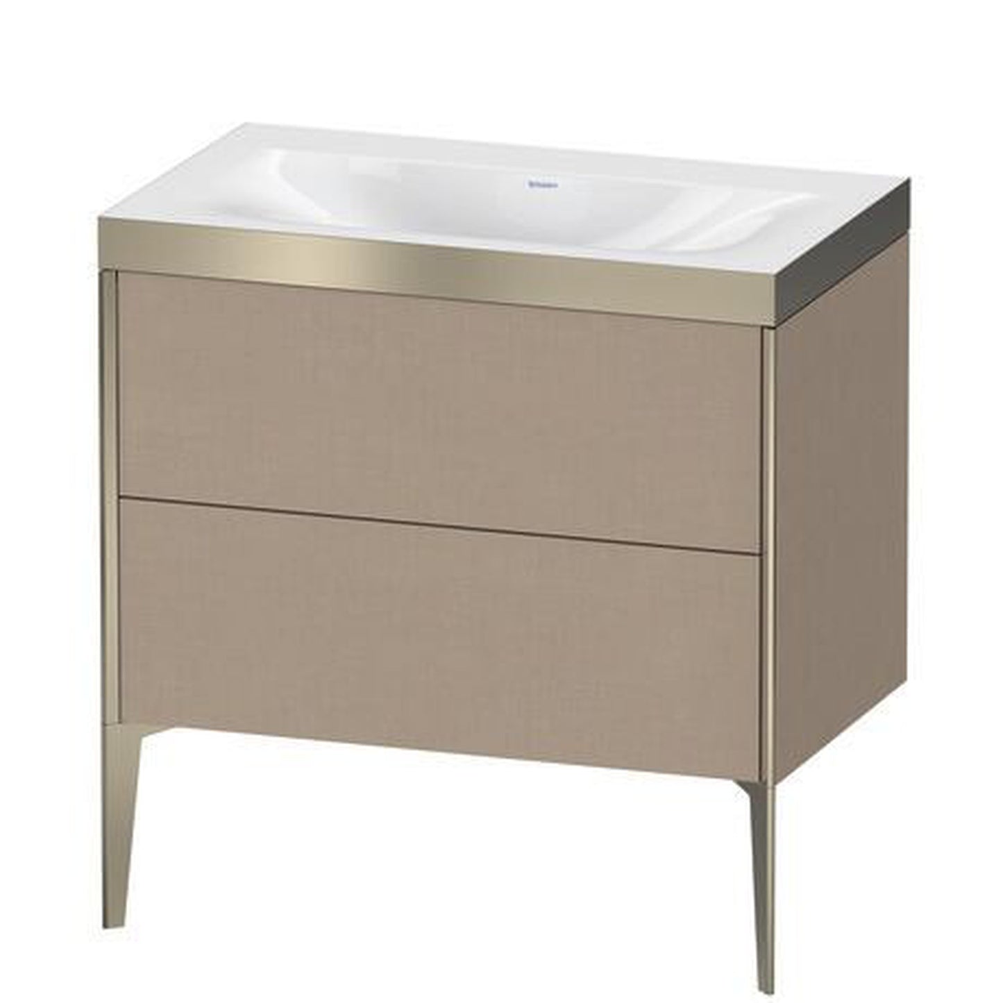 Duravit XViu 31" x 31" x 19" Two Drawer C-Bonded Floorstanding Vanity Kit Without Tap Hole, Linen (XV4710NB175P)
