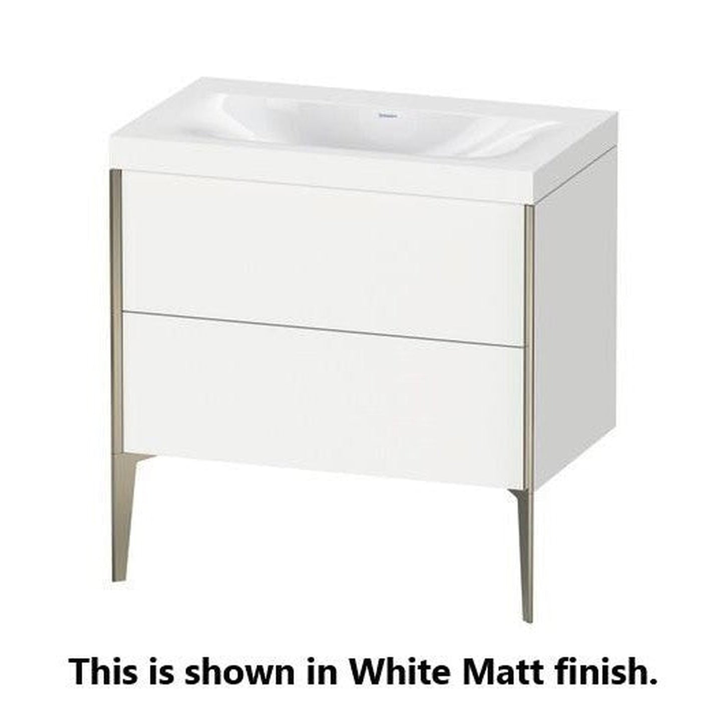 Duravit XViu 31" x 31" x 19" Two Drawer C-Bonded Floorstanding Vanity Kit Without Tap Hole, Stone Blue (XV4710NB247P)