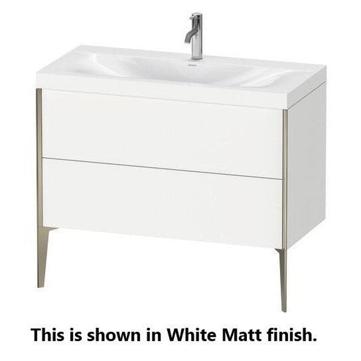 Duravit XViu 39" x 39" x 19" Two Drawer C-Bonded Floorstanding Vanity Kit With One Tap Hole, Brushed Oak (XV4711OB112C)