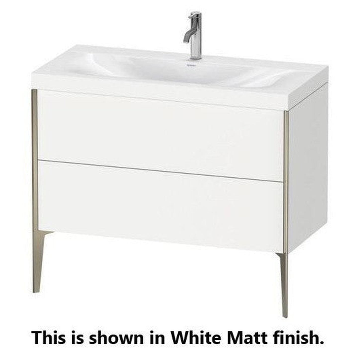 Duravit XViu 39" x 39" x 19" Two Drawer C-Bonded Floorstanding Vanity Kit With One Tap Hole, Brushed Oak (XV4711OB112P)