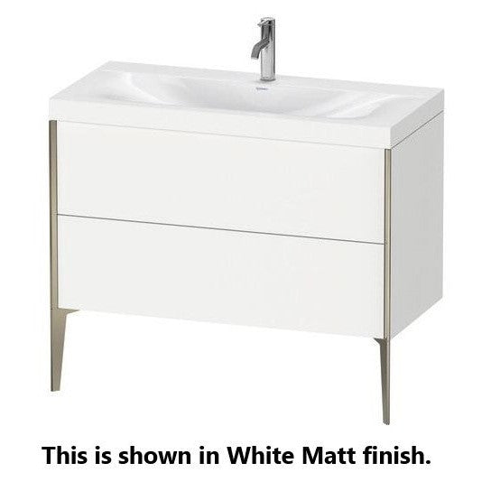 Duravit XViu 39" x 39" x 19" Two Drawer C-Bonded Floorstanding Vanity Kit With One Tap Hole, Chestnut Dark (XV4711OB253P)