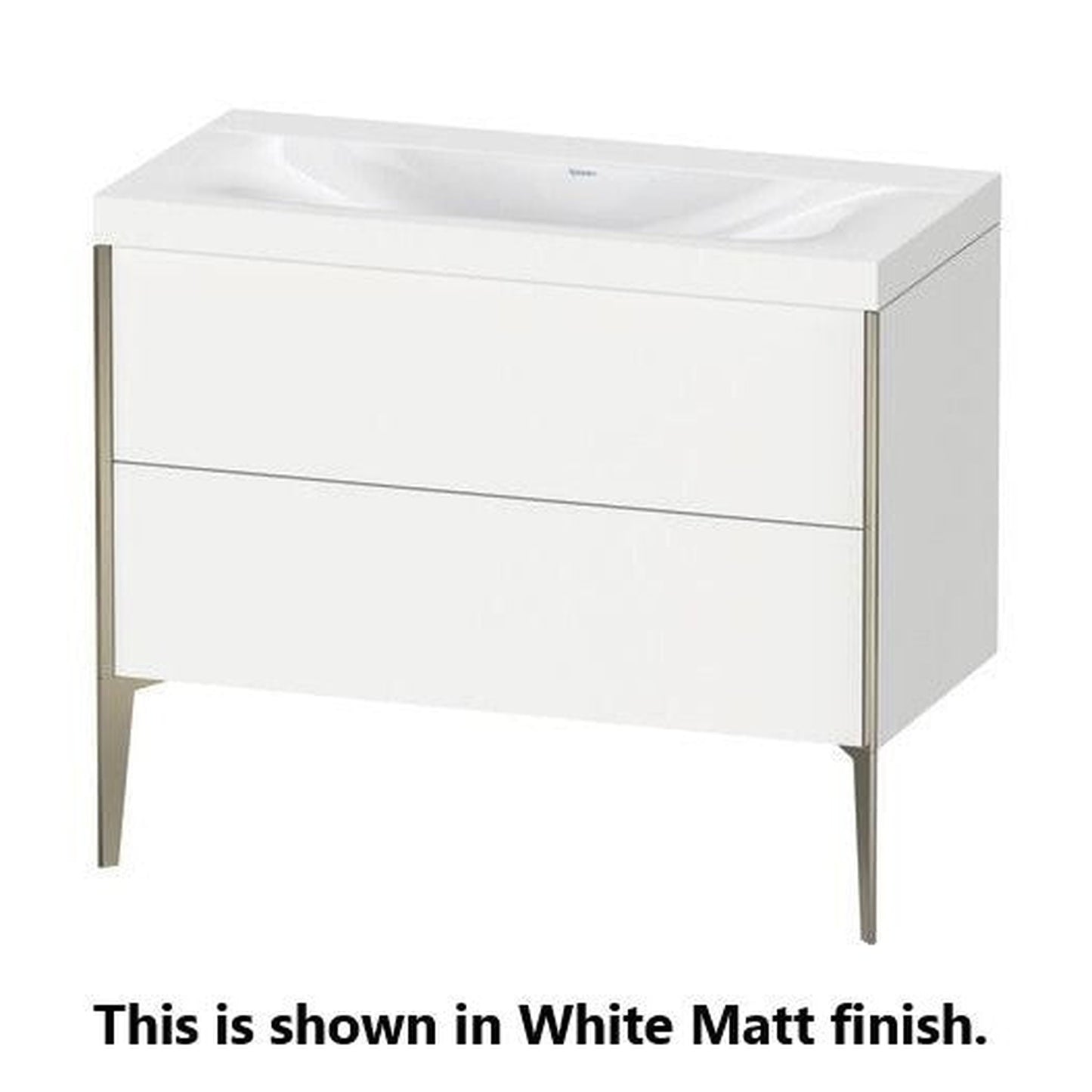 Duravit XViu 39" x 39" x 19" Two Drawer C-Bonded Floorstanding Vanity Kit Without Tap Hole, Brushed Oak (XV4711NB212C)