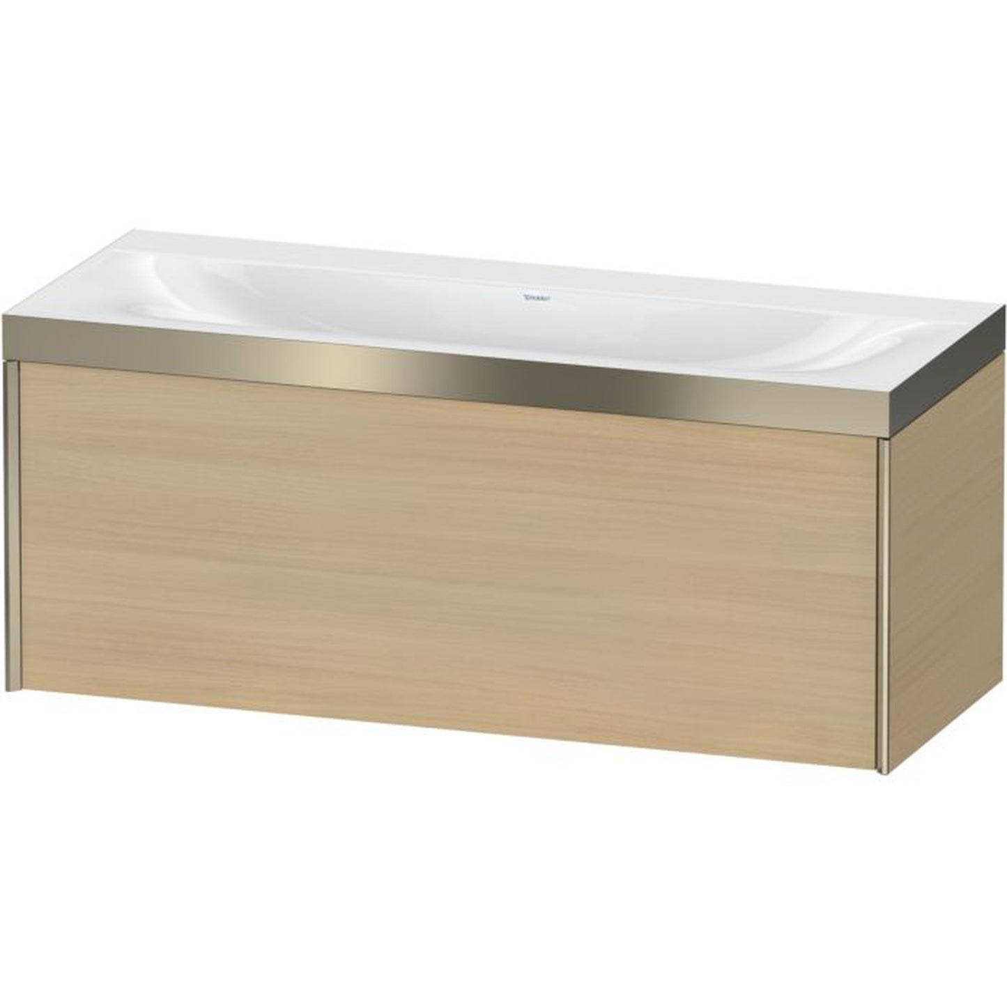 Duravit XViu 47" x 20" x 19" One Drawer C-Bonded Wall-Mount Vanity Kit Without Tap Hole, Mediterranean Oak (XV4612NB171P)