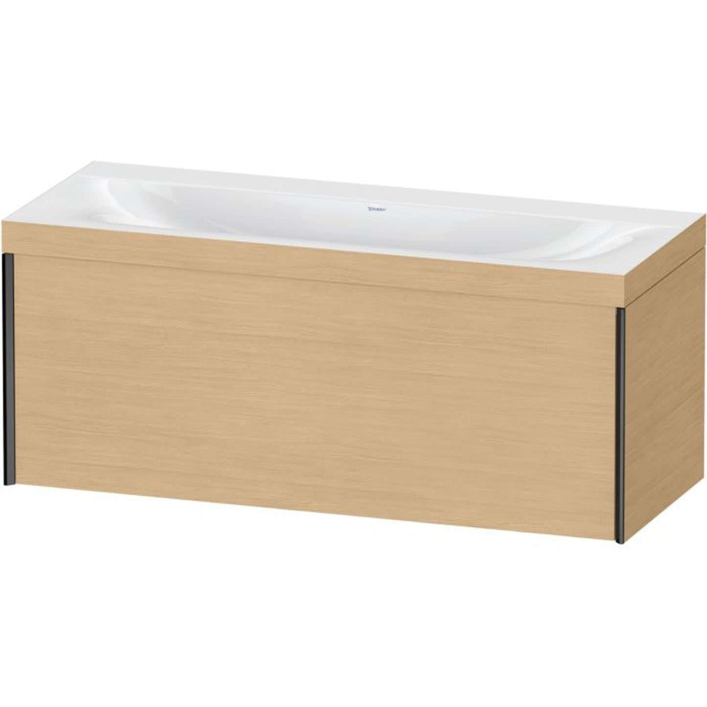 Duravit XViu 47" x 20" x 19" One Drawer C-Bonded Wall-Mount Vanity Kit Without Tap Hole, Natural Oak (XV4612NB230C)
