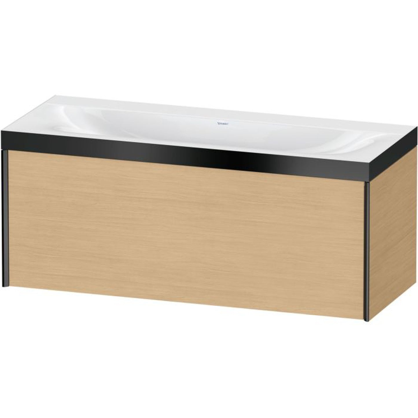 Duravit XViu 47" x 20" x 19" One Drawer C-Bonded Wall-Mount Vanity Kit Without Tap Hole, Natural Oak (XV4612NB230P)