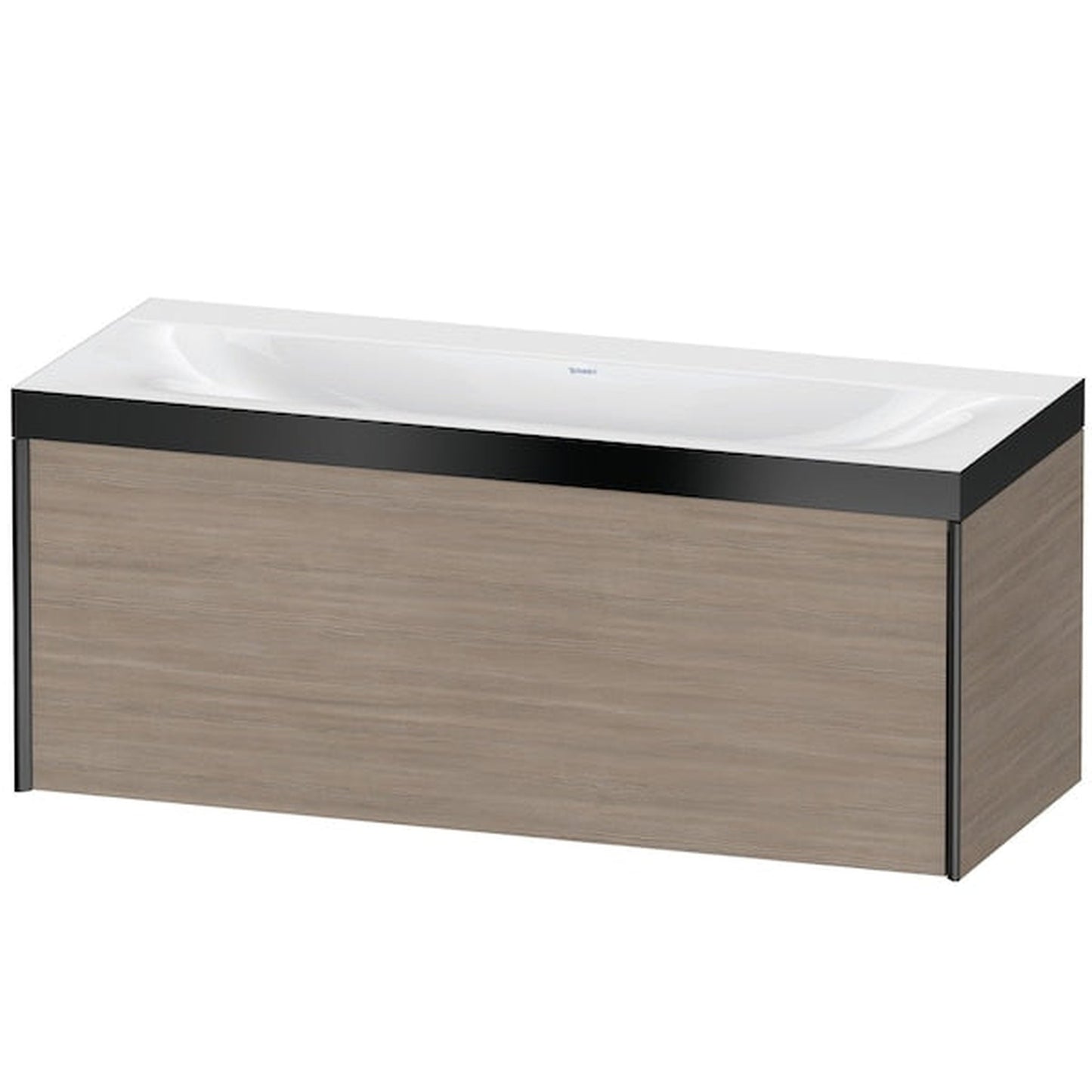 Duravit XViu 47" x 20" x 19" One Drawer C-Bonded Wall-Mount Vanity Kit Without Tap Hole, Silver Pine (XV4612NB231P)