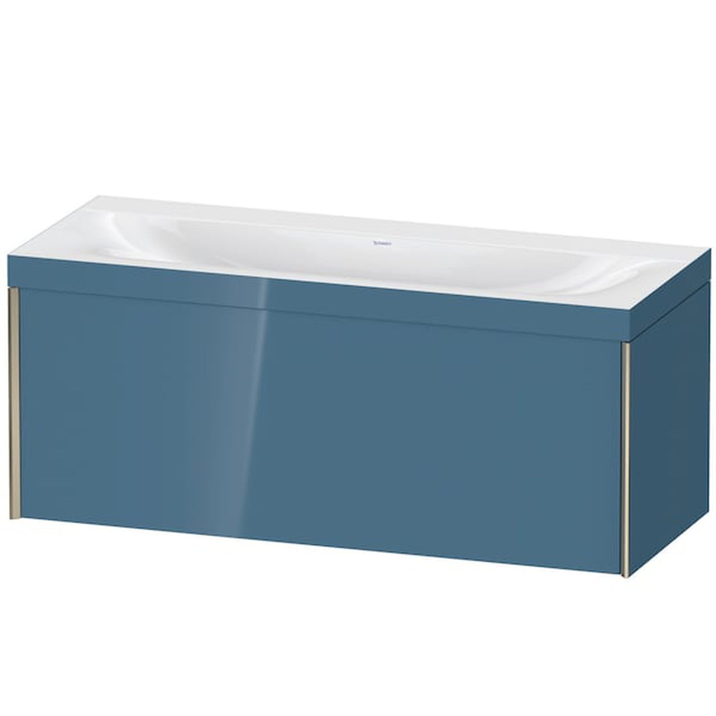 Duravit XViu 47" x 20" x 19" One Drawer C-Bonded Wall-Mount Vanity Kit Without Tap Hole, Stone Blue (XV4612NB147C)