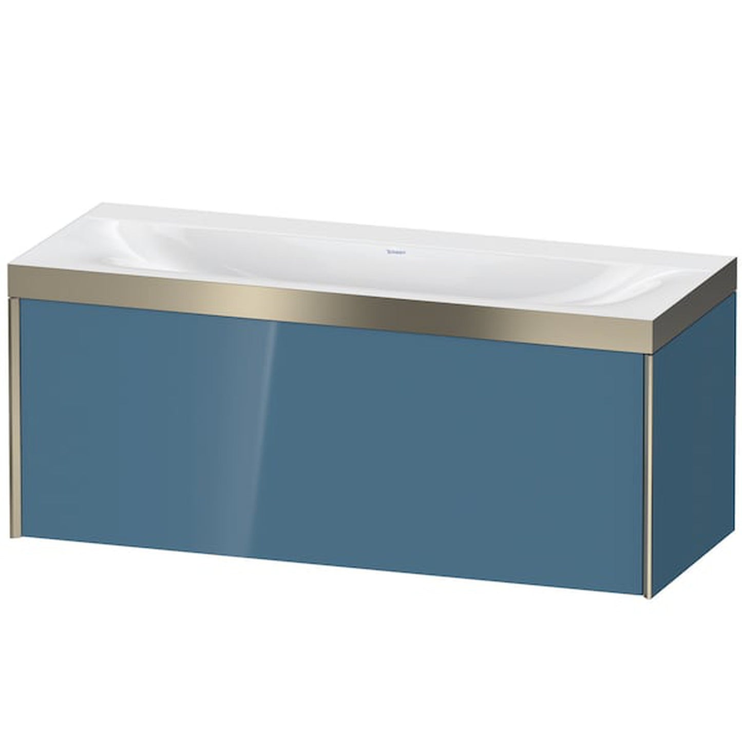 Duravit XViu 47" x 20" x 19" One Drawer C-Bonded Wall-Mount Vanity Kit Without Tap Hole, Stone Blue (XV4612NB147P)