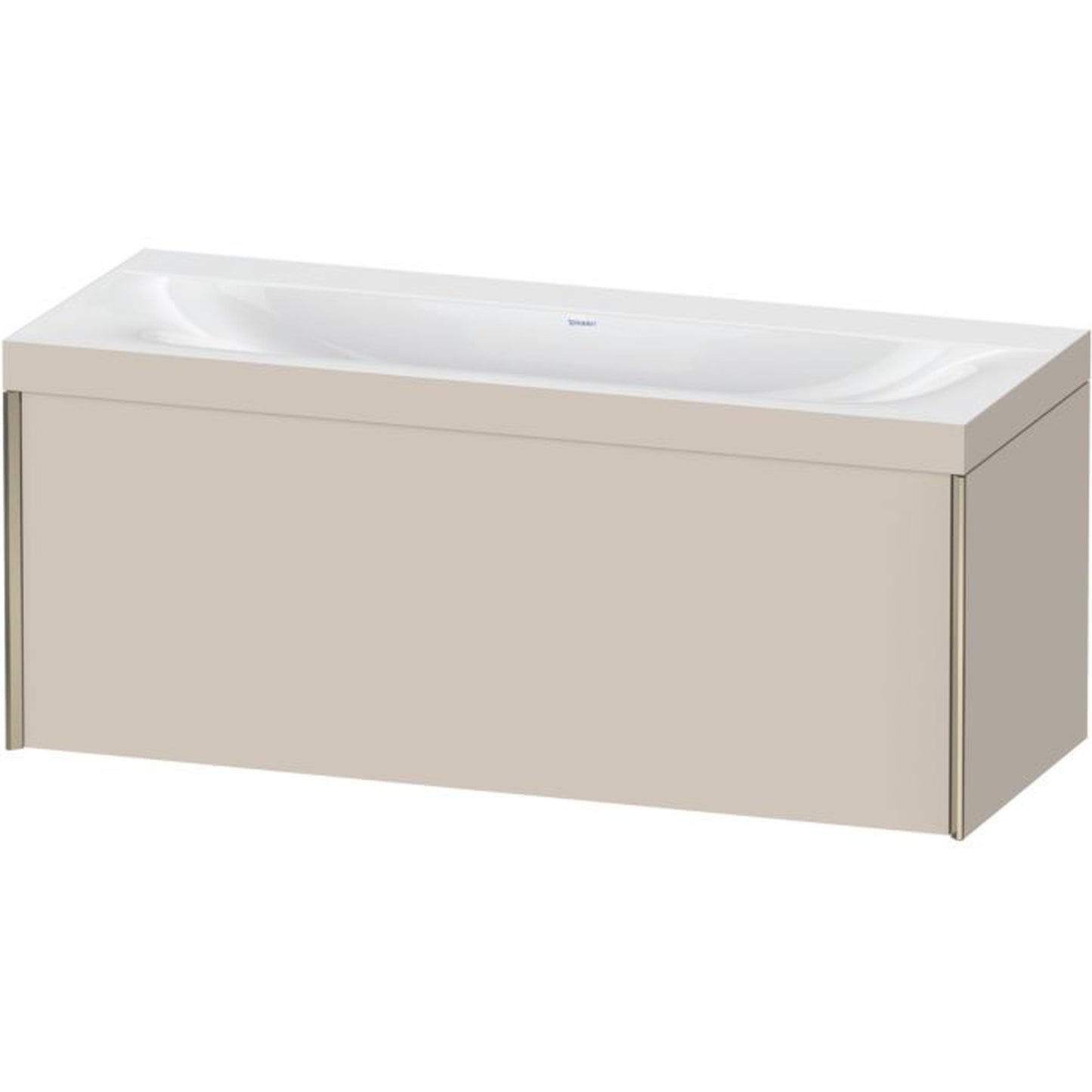 Duravit XViu 47" x 20" x 19" One Drawer C-Bonded Wall-Mount Vanity Kit Without Tap Hole, Taupe (XV4612NB191C)