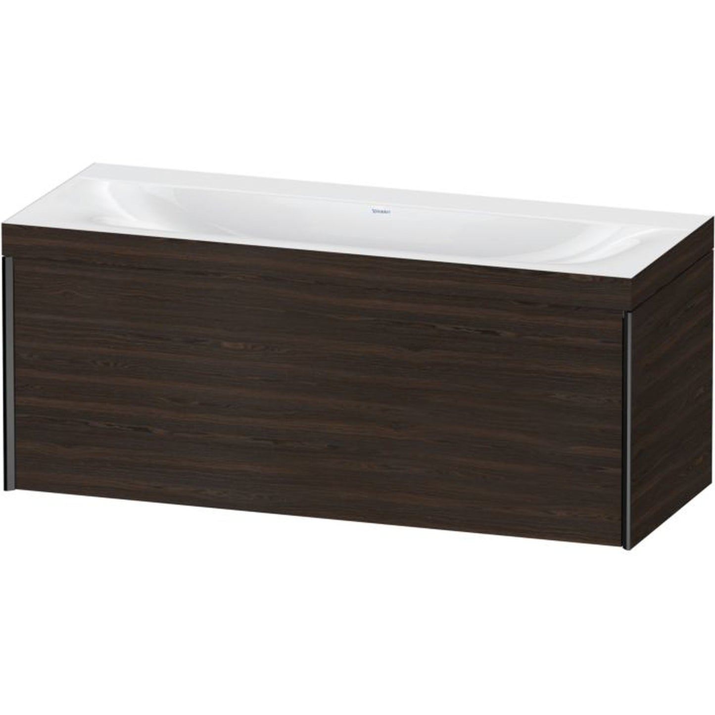 Duravit XViu 47" x 20" x 19" One Drawer C-Bonded Wall-Mount Vanity Kit Without Tap Hole, Walnut Brushed (XV4612NB269C)