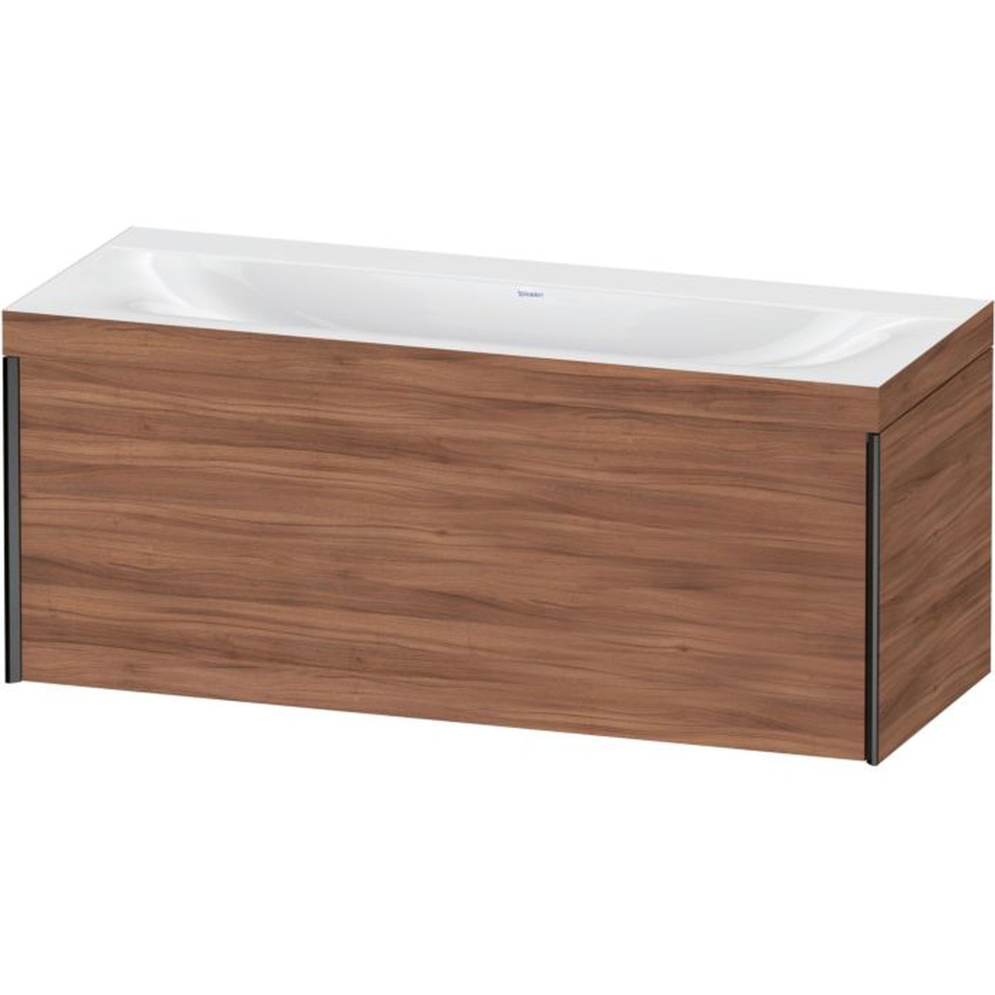 Duravit XViu 47" x 20" x 19" One Drawer C-Bonded Wall-Mount Vanity Kit Without Tap Hole, Walnut (XV4612NB279C)