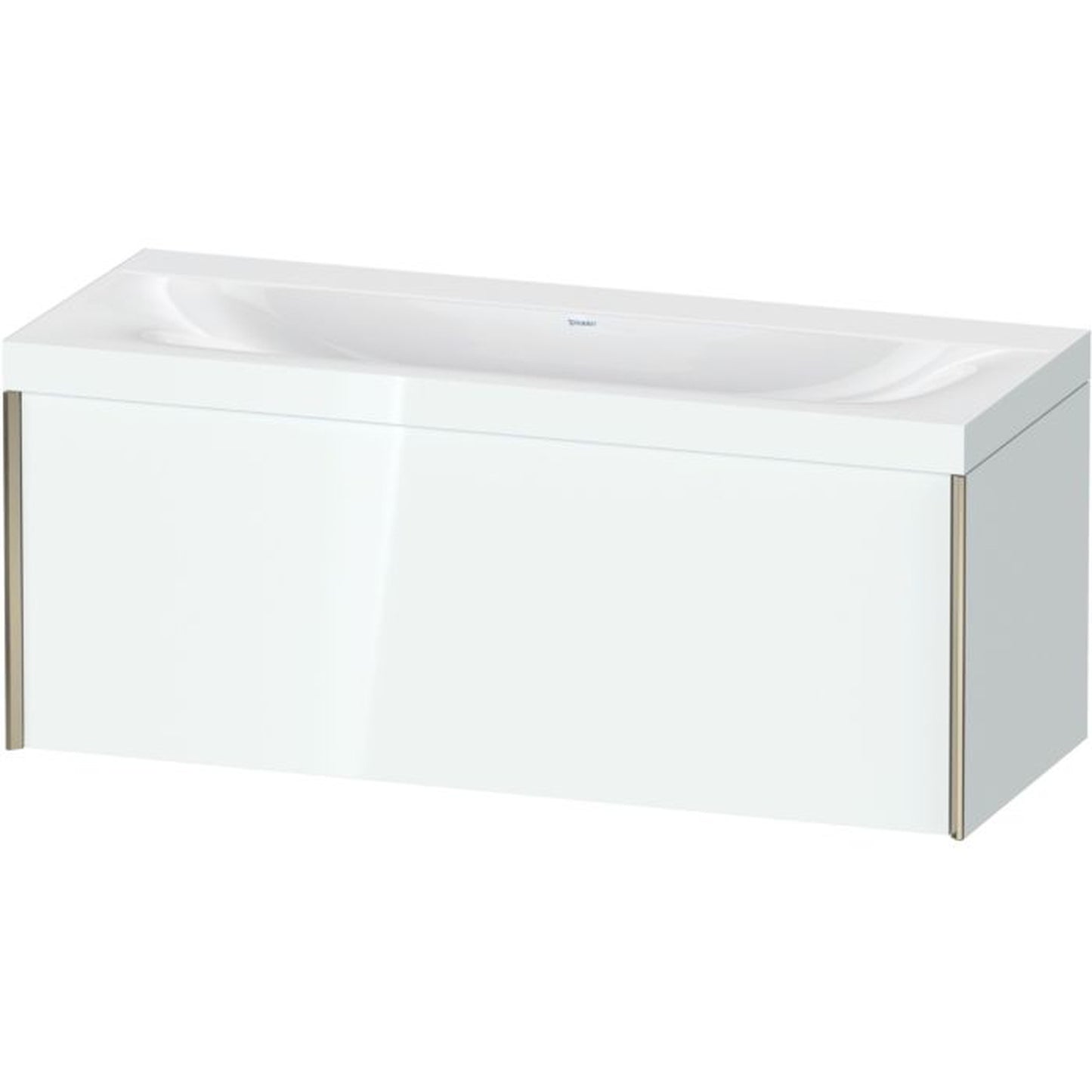 Duravit XViu 47" x 20" x 19" One Drawer C-Bonded Wall-Mount Vanity Kit Without Tap Hole, White (XV4612NB185C)